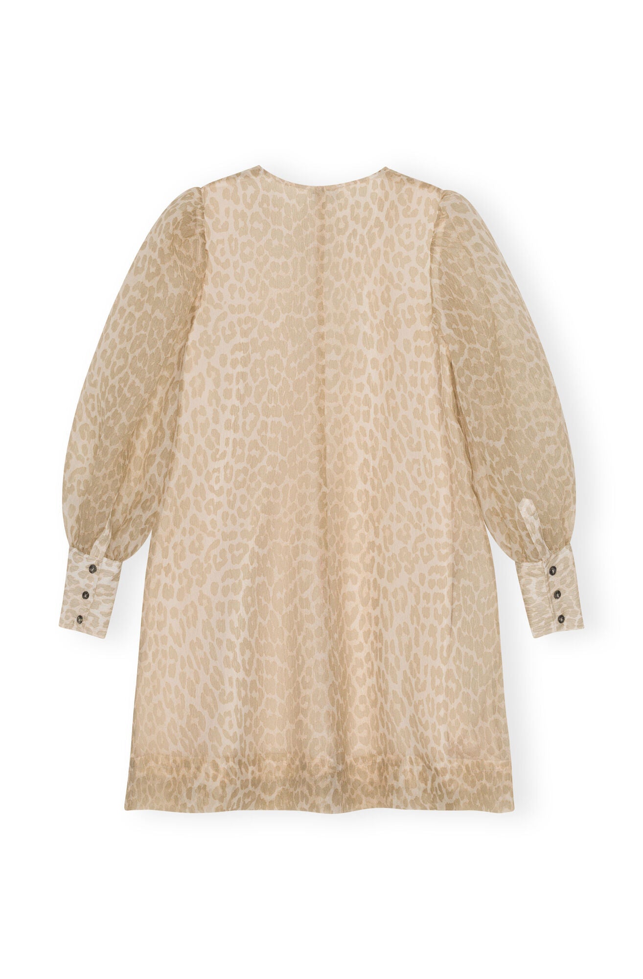 GANNI - Organza A-shaped Mini Dress Oyster Gray