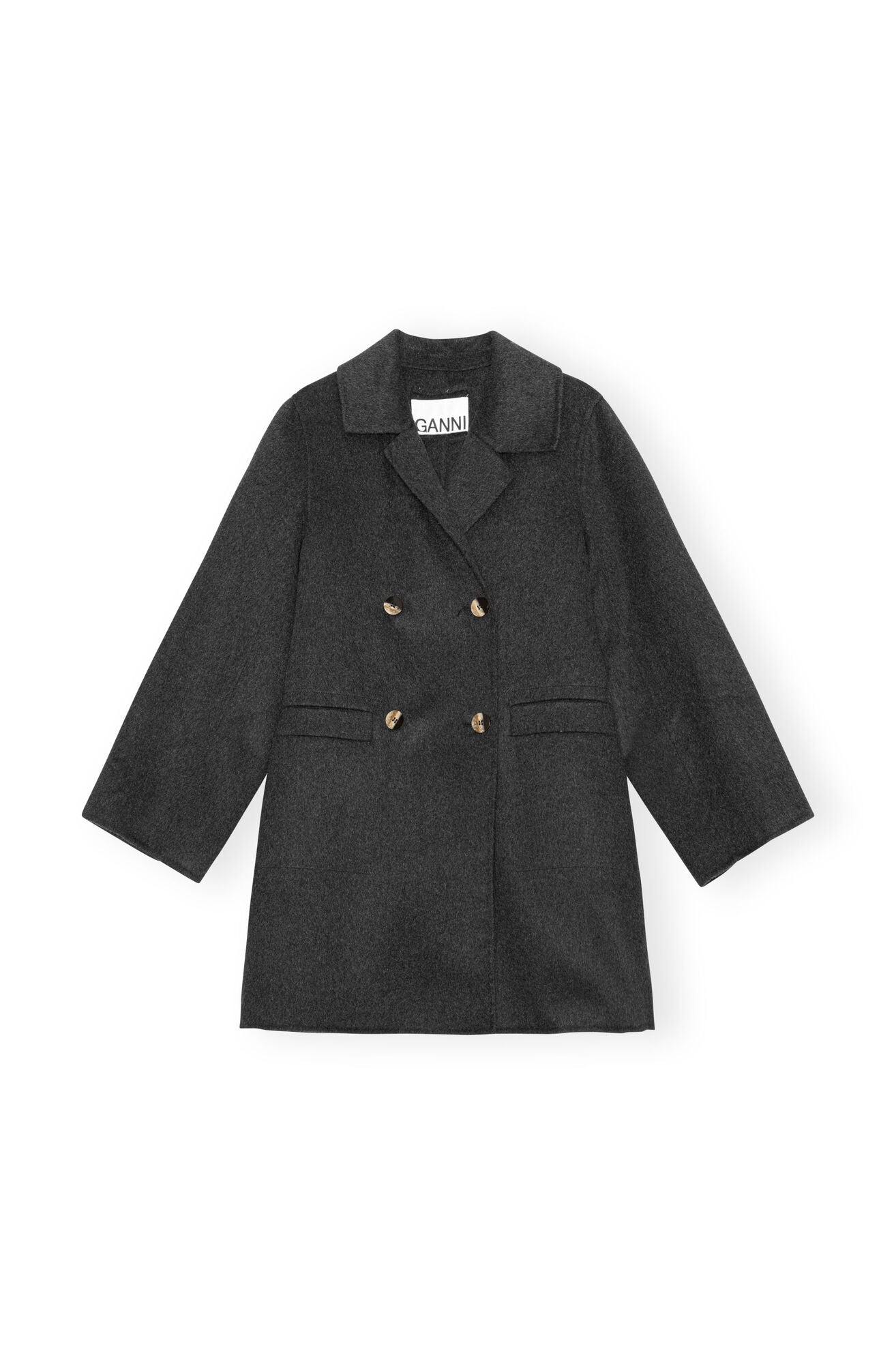 GANNI - Wool Midi Jacket Phantom