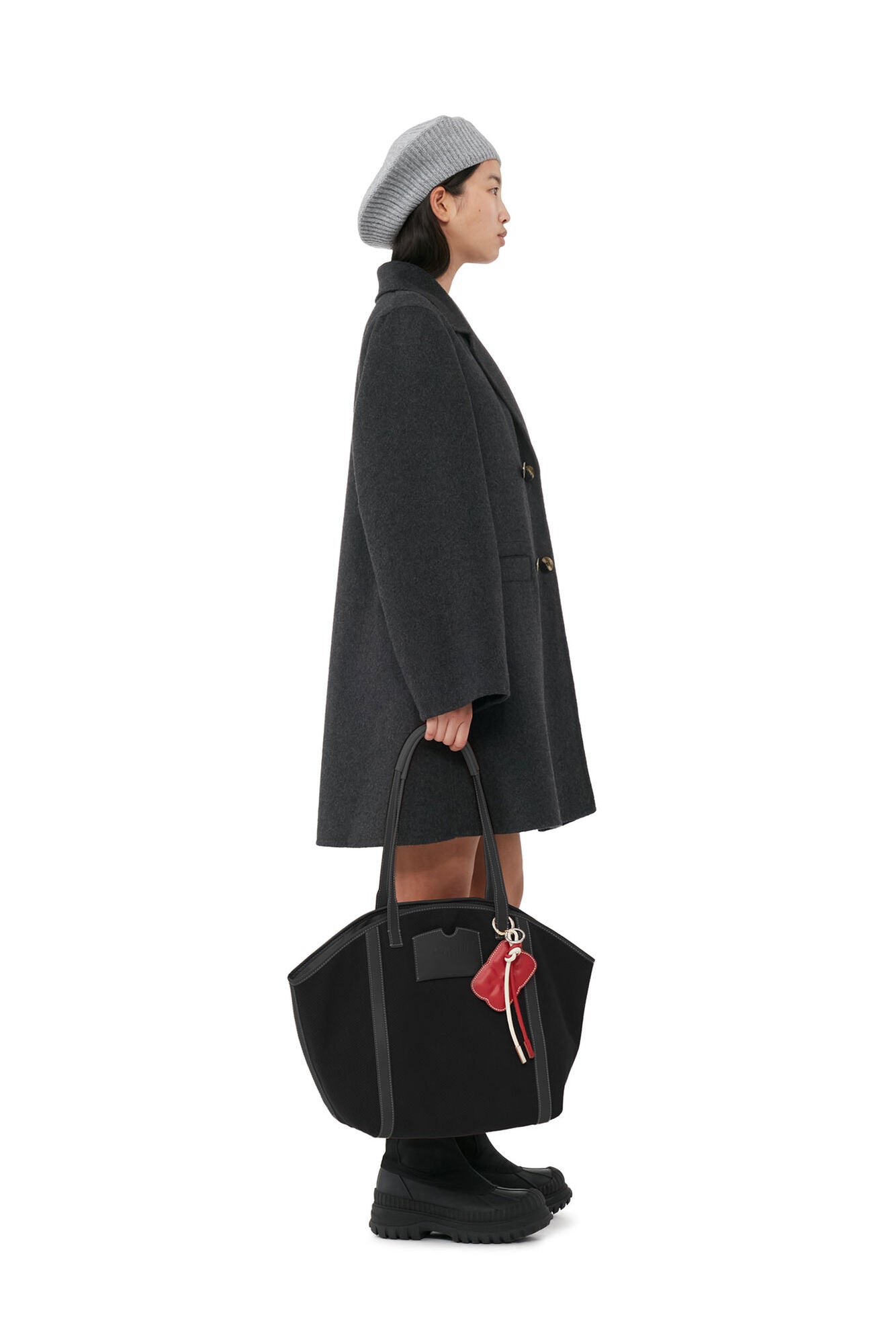 GANNI - Wool Midi Jacket Phantom