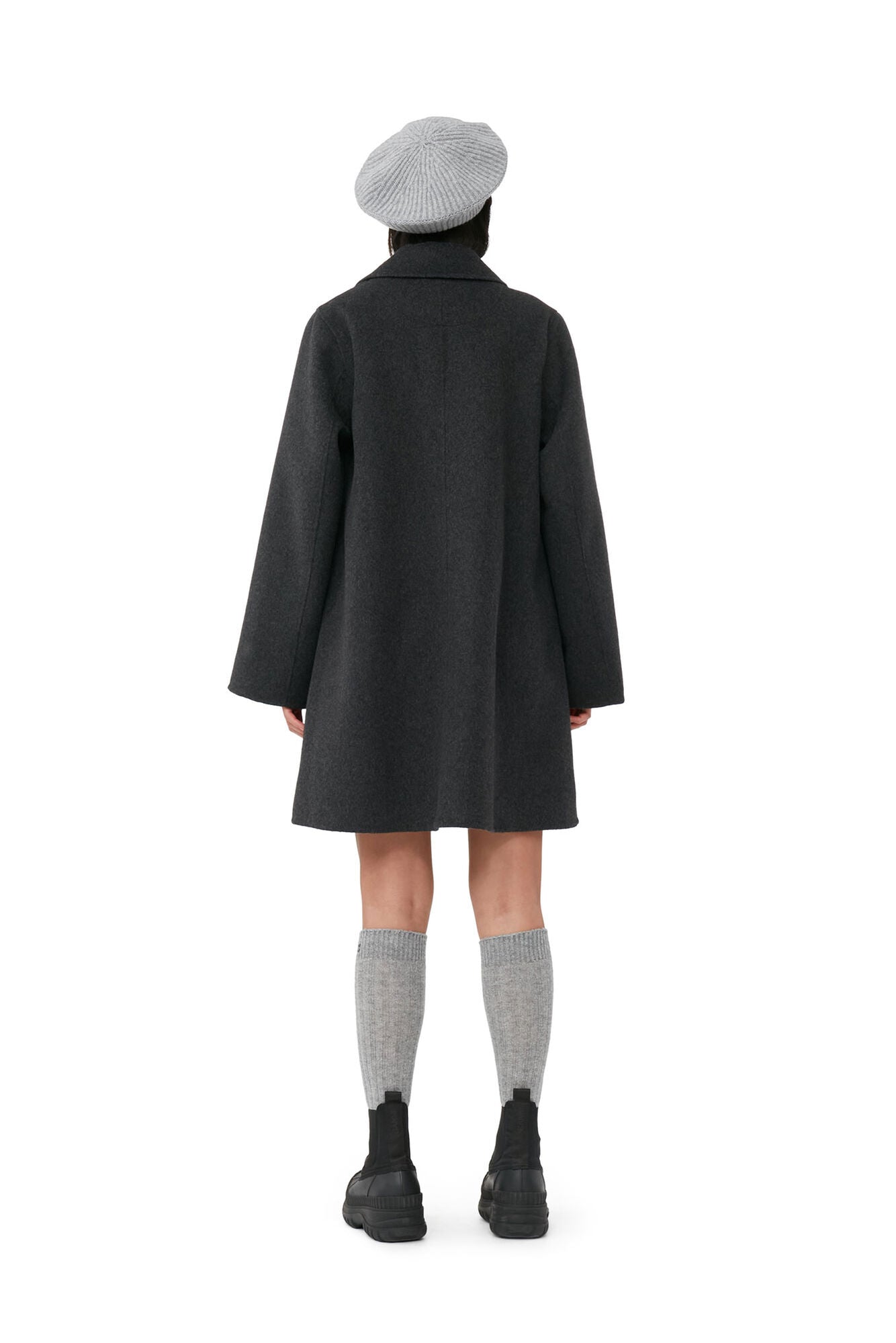GANNI - Wool Midi Jacket Phantom