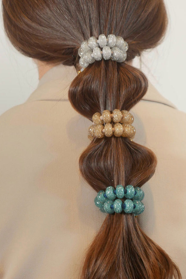 Scrunchie Is Back BICHOUS Glitter Donuts Hair Tie Bracelet - Brown