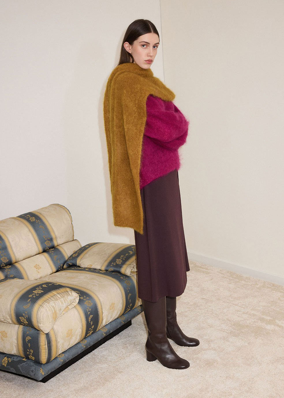 ottod'Ame Oversized Crew Neck Sweater - Berry