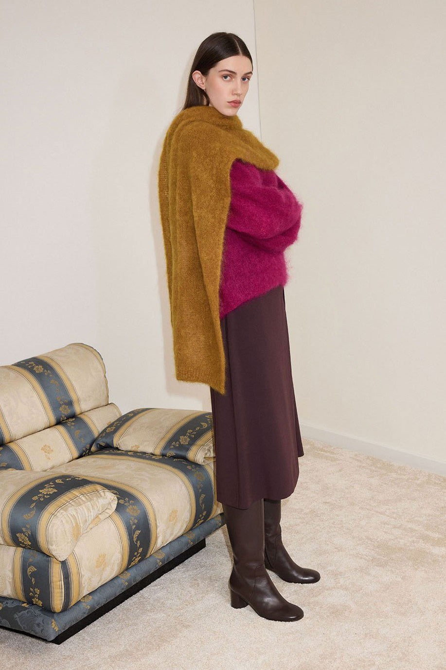 Ottod'Ame Oversized Crew Neck Sweater - Berry