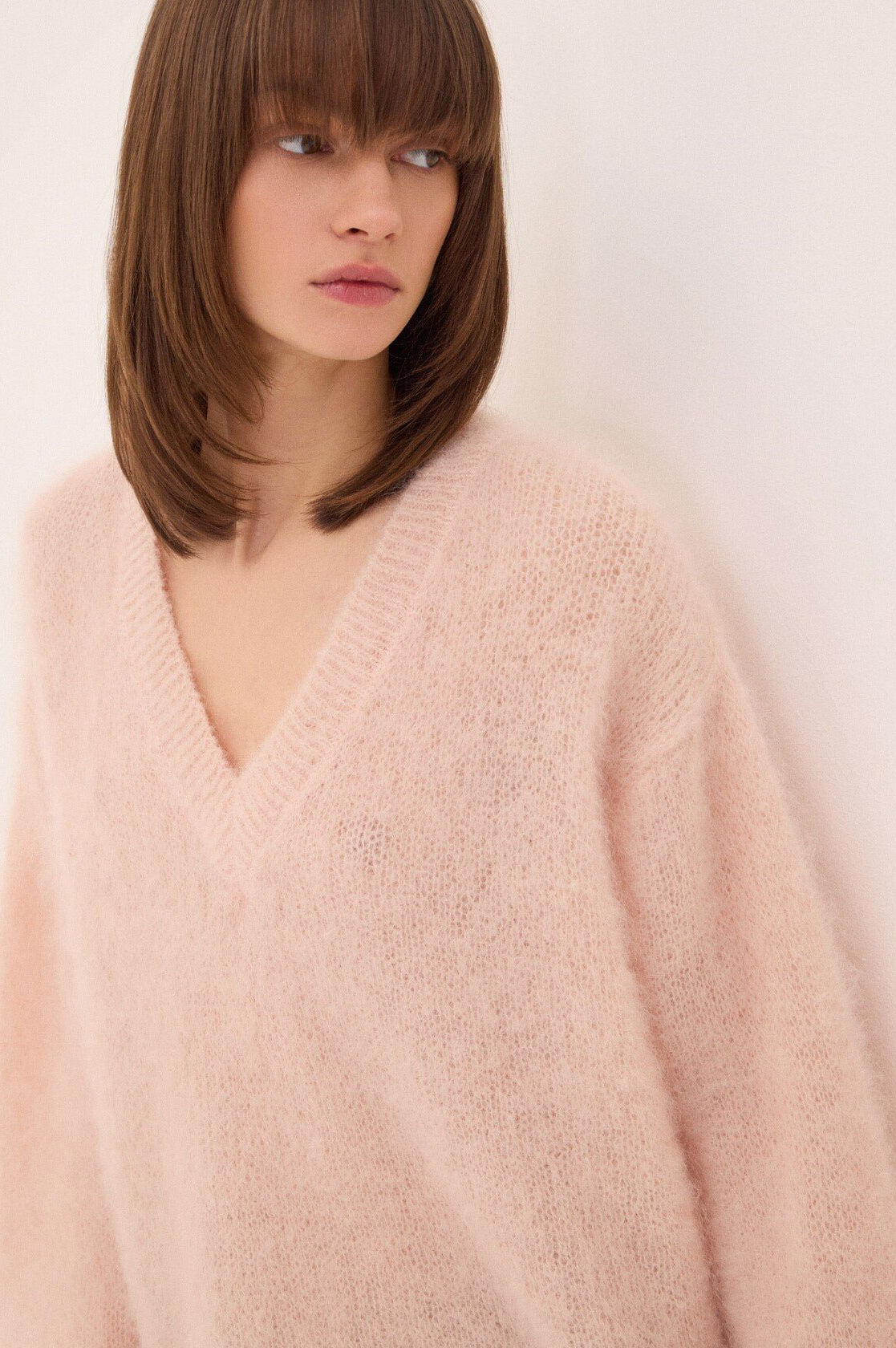Ottod'Ame Oversized V-Neck Sweater - Rose
