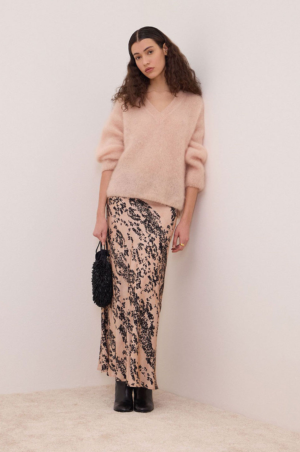 Ottod'Ame Oversized V-Neck Sweater - Rose