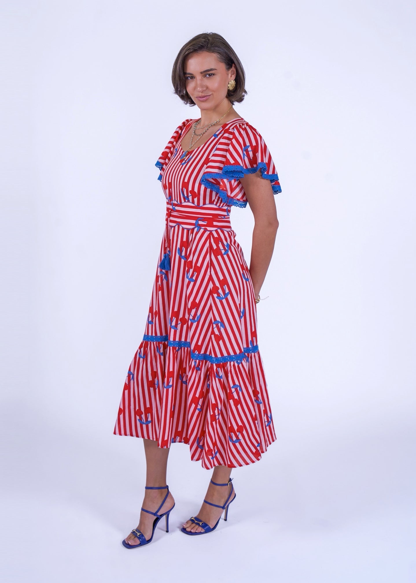 New Day Originals Feather Dress - Cherry Stripe