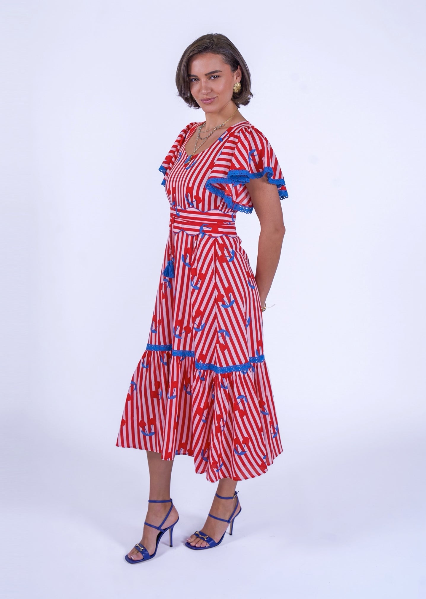 New Day Originals Feather Dress - Cherry Stripe