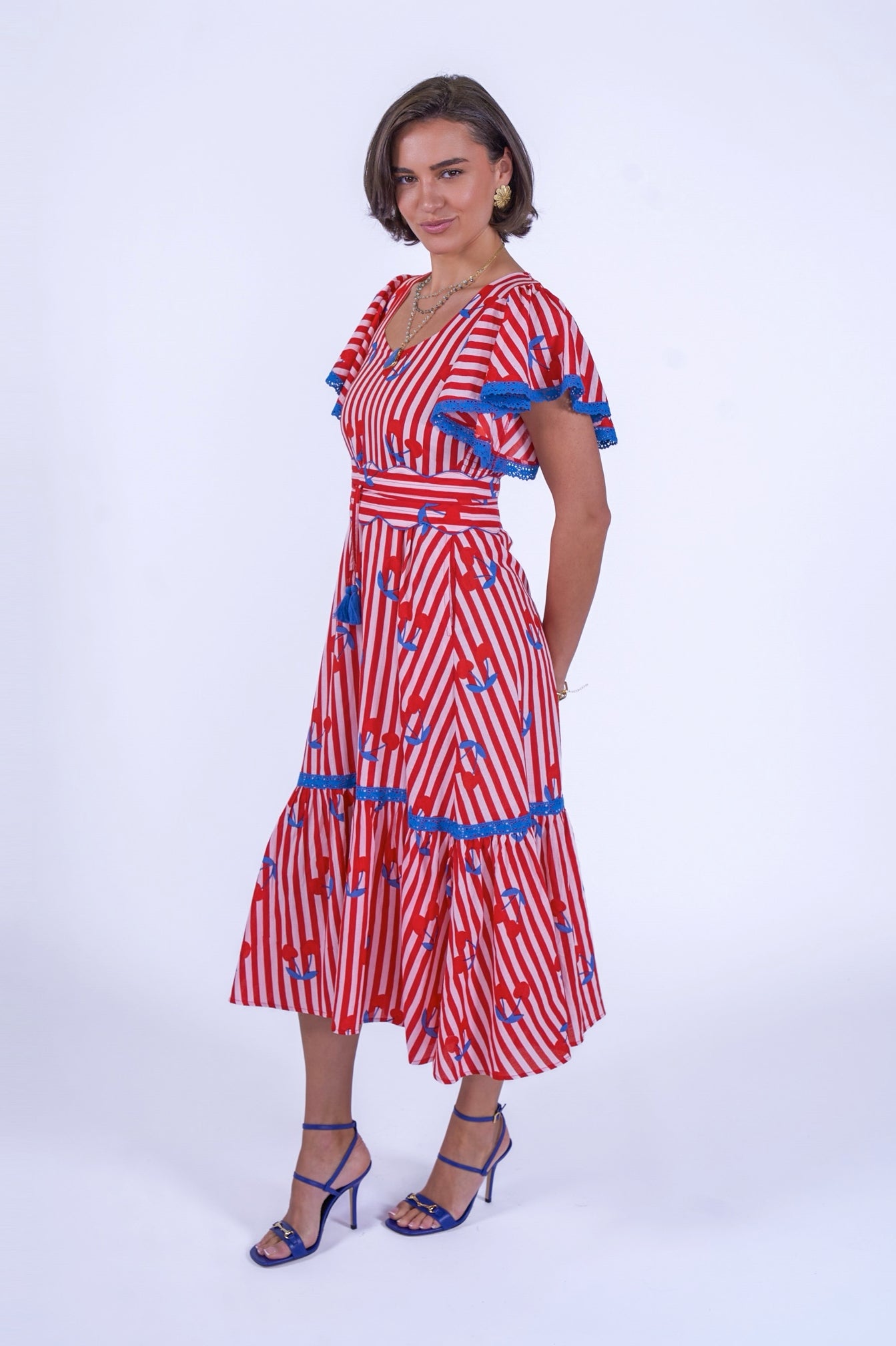 New Day Originals Feather Dress - Cherry Stripe