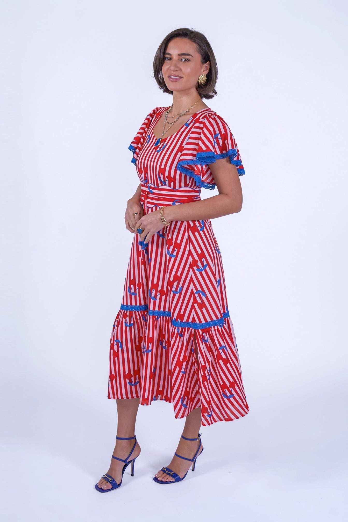 New Day Originals Feather Dress - Cherry Stripe
