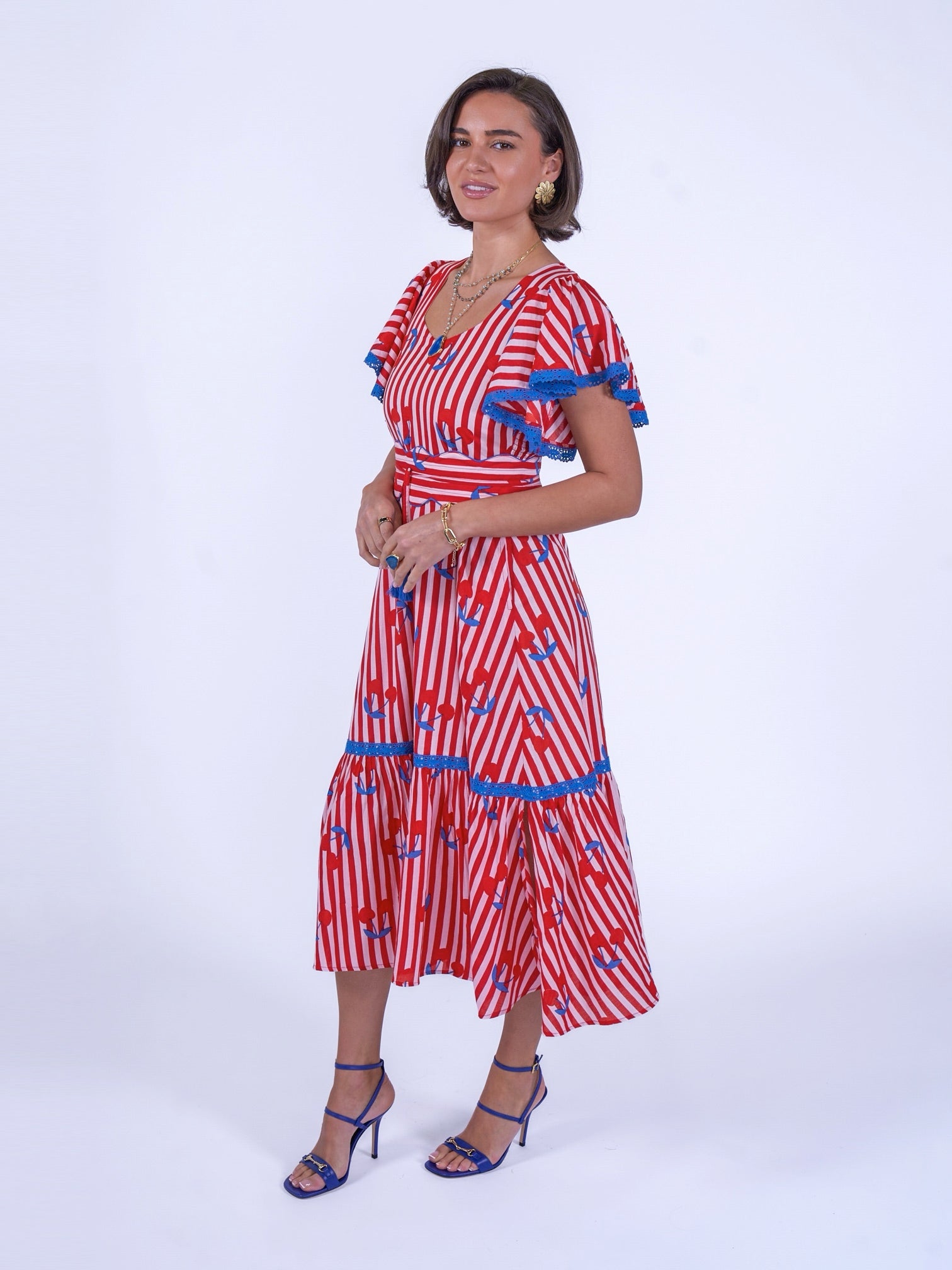 New Day Originals Feather Dress - Cherry Stripe