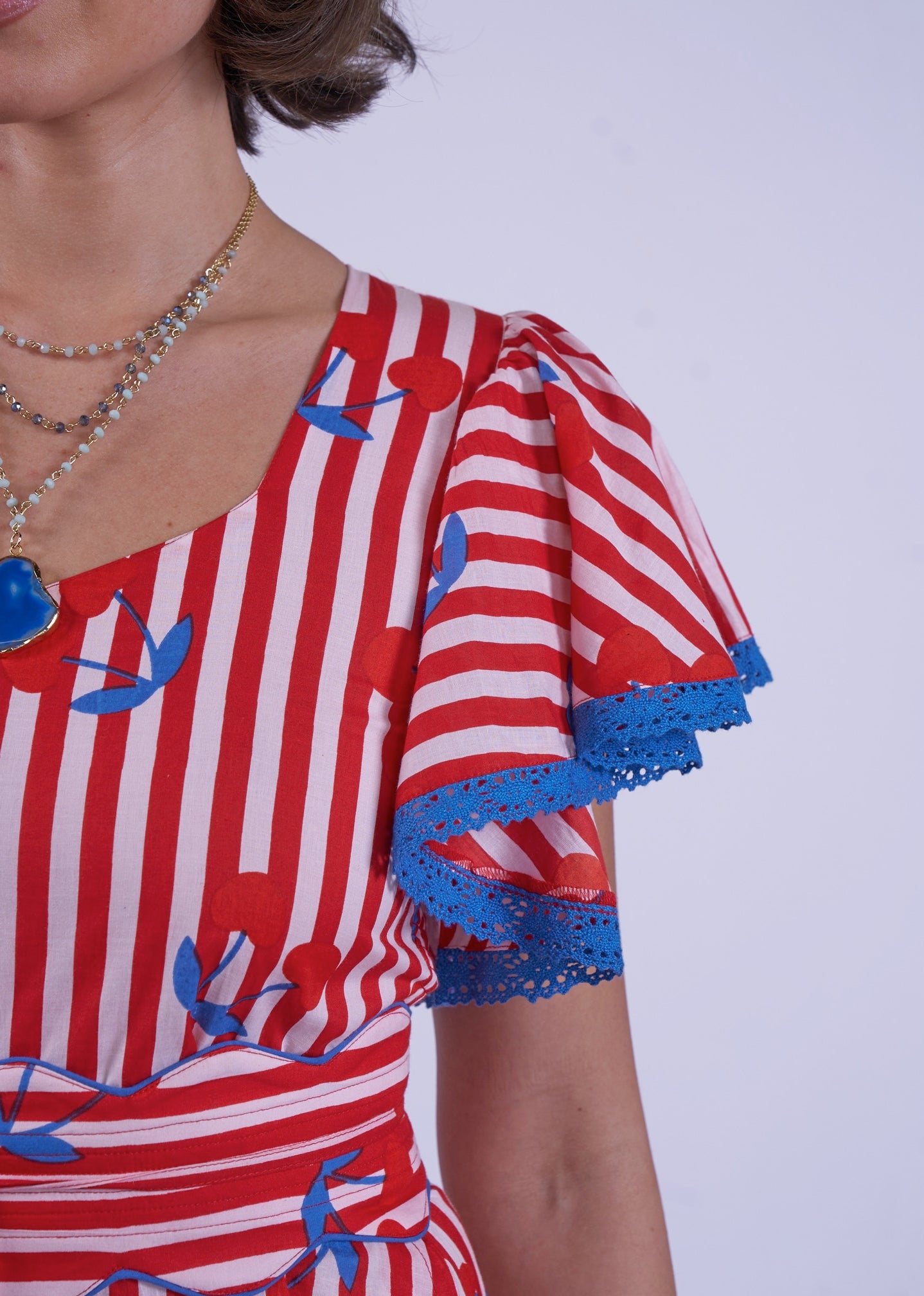 New Day Originals Feather Dress - Cherry Stripe