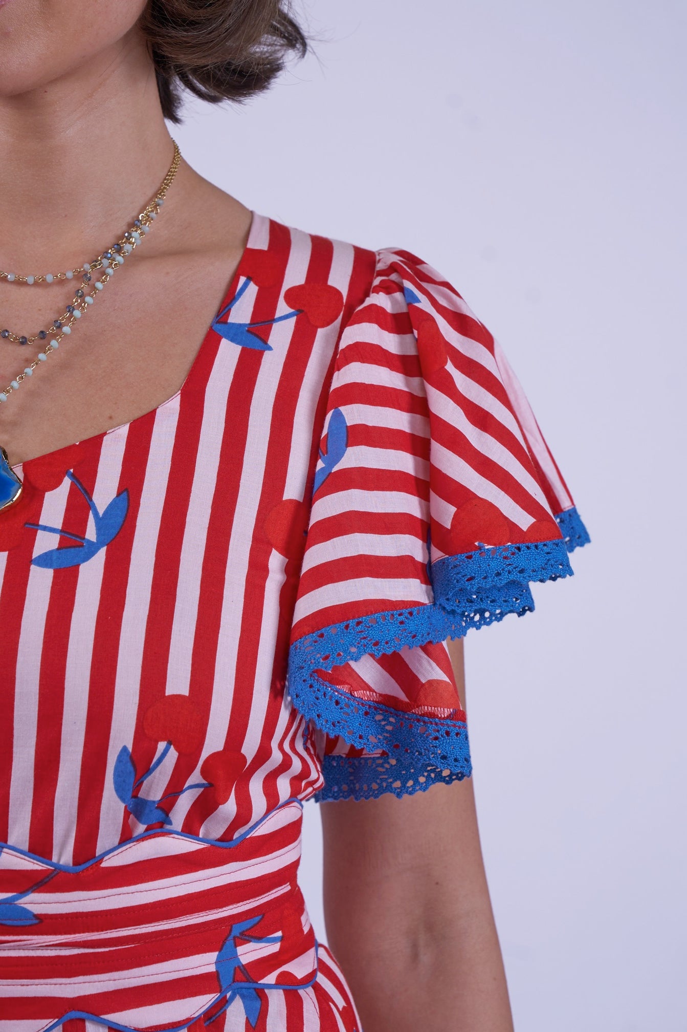 New Day Originals Feather Dress - Cherry Stripe
