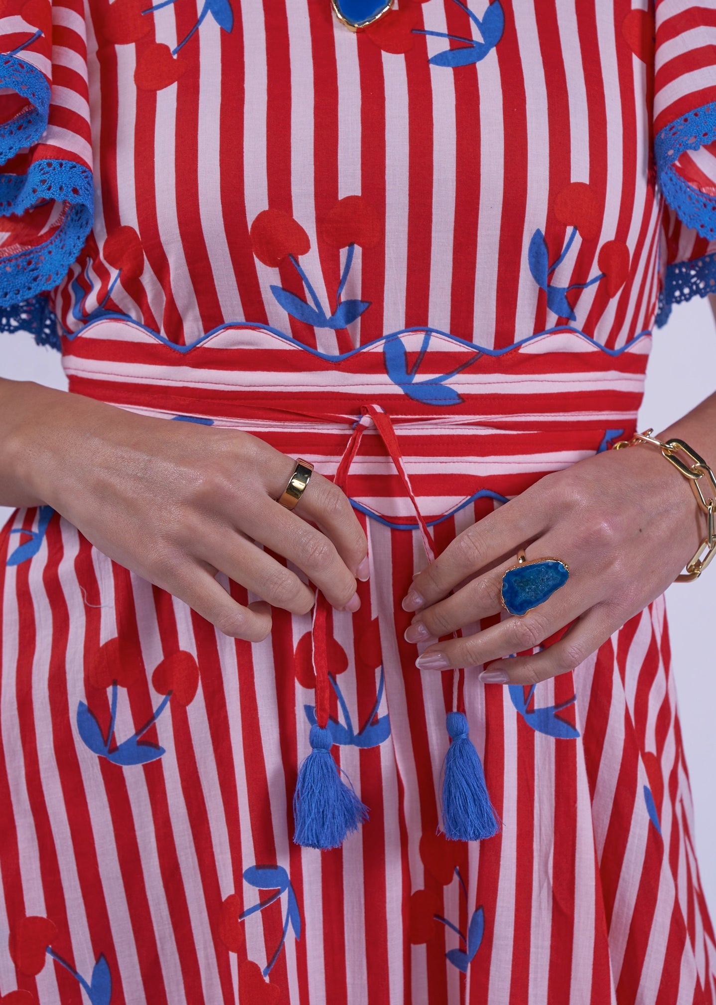 New Day Originals Feather Dress - Cherry Stripe