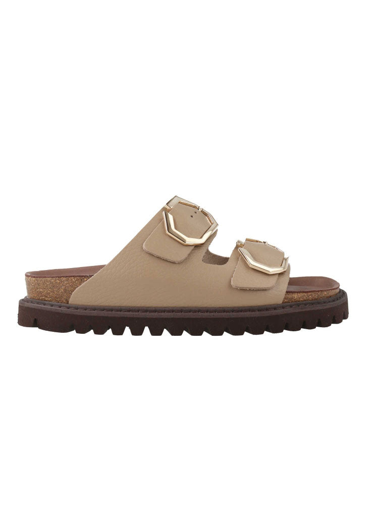 Genuins Galia Embossed Sandal - Taupe