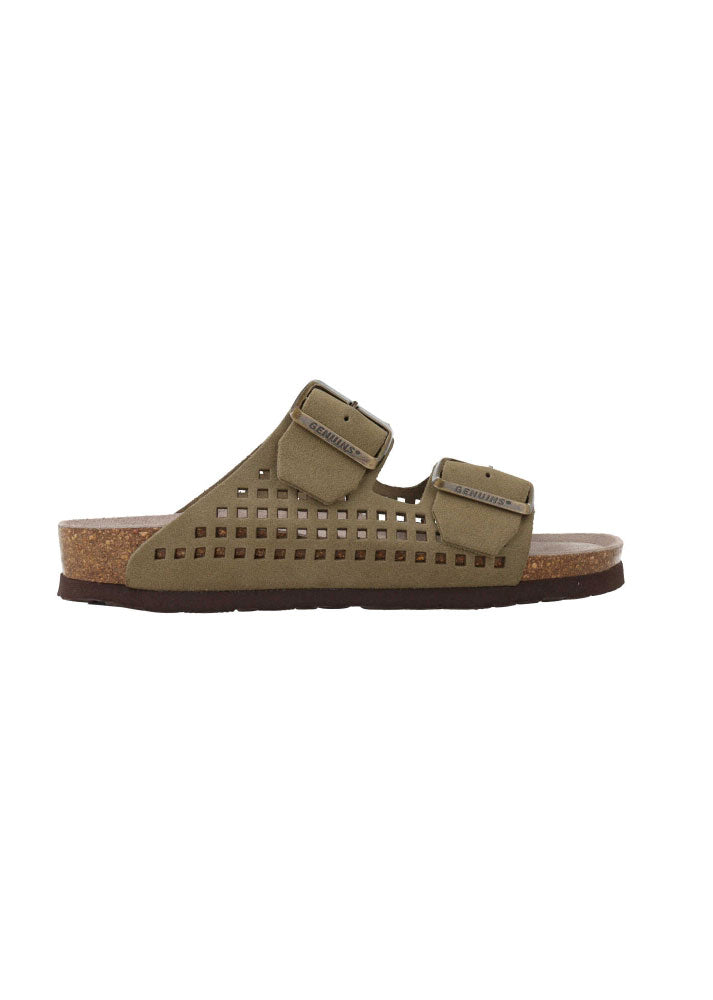 Genuins Honolulu Velour Sandal - Kaki