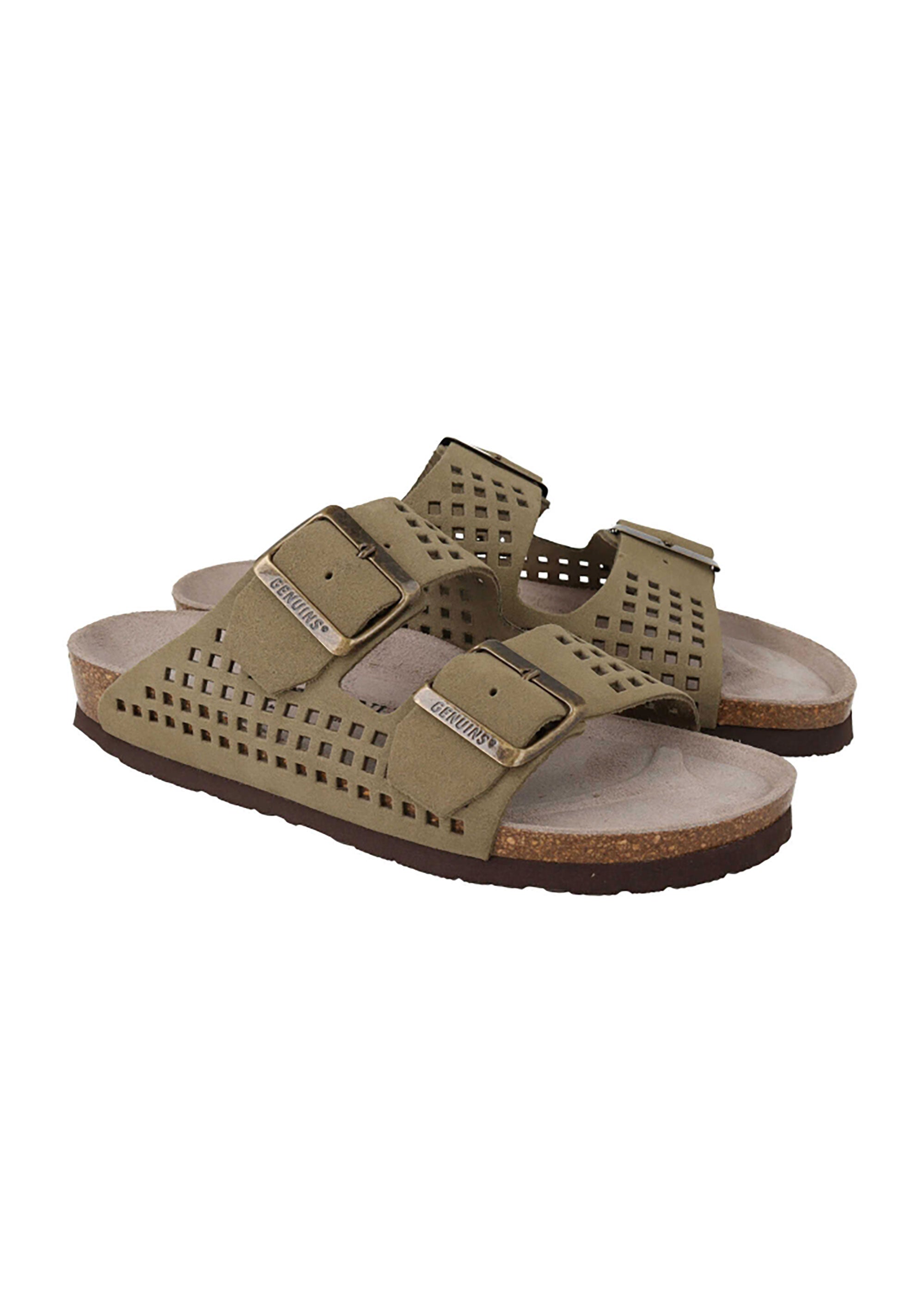 Genuins Honolulu Velour Sandal - Kaki