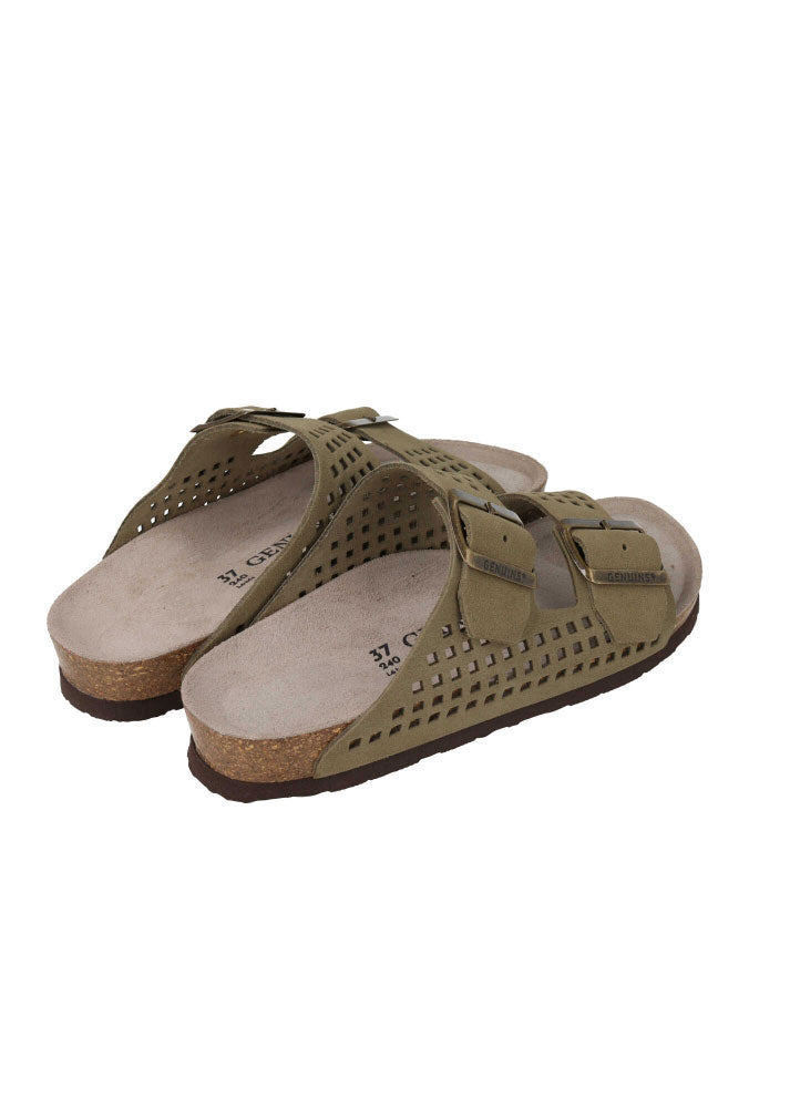Genuins Honolulu Velour Sandal - Kaki