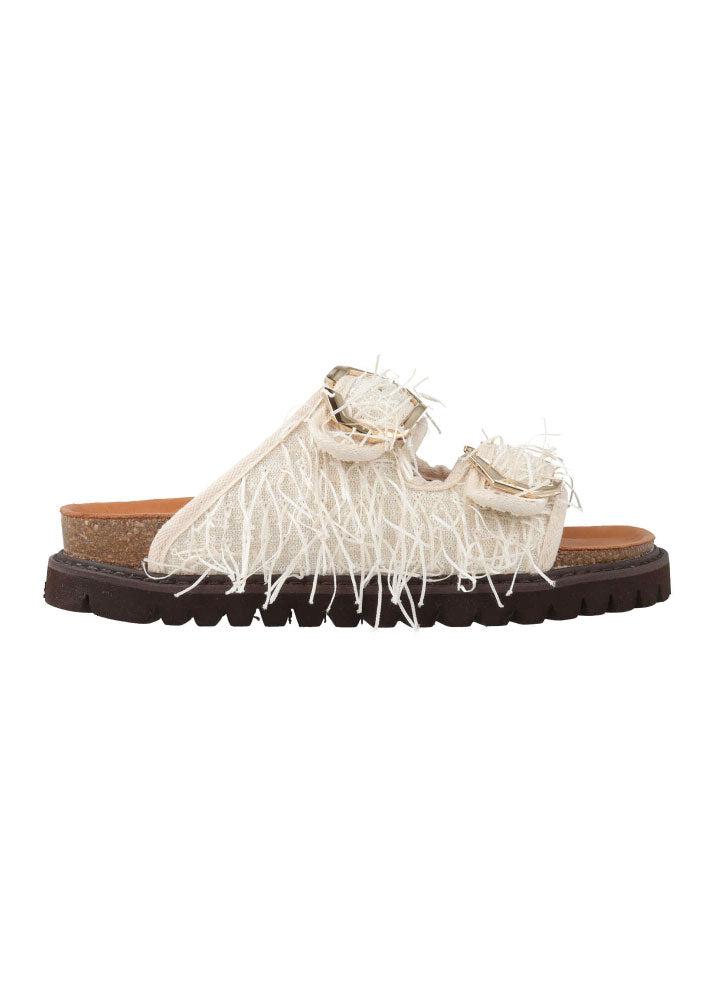 Genuins Galia Fringes Sandal - Ivory