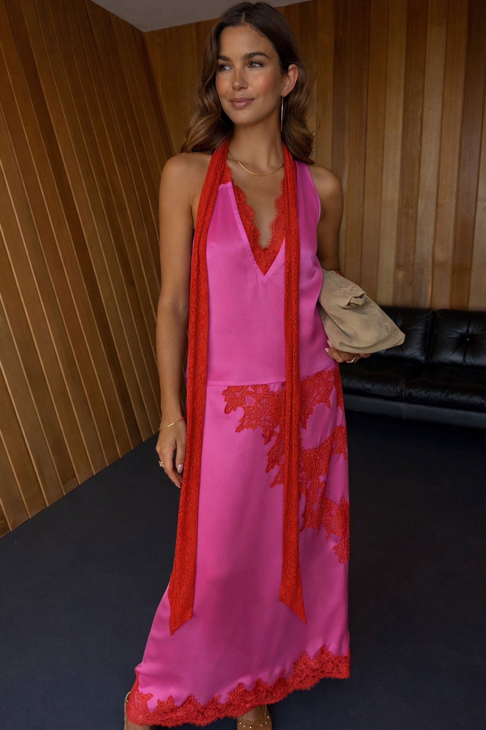 Never Fully Dressed Pink and Red Lace Lily Skirt