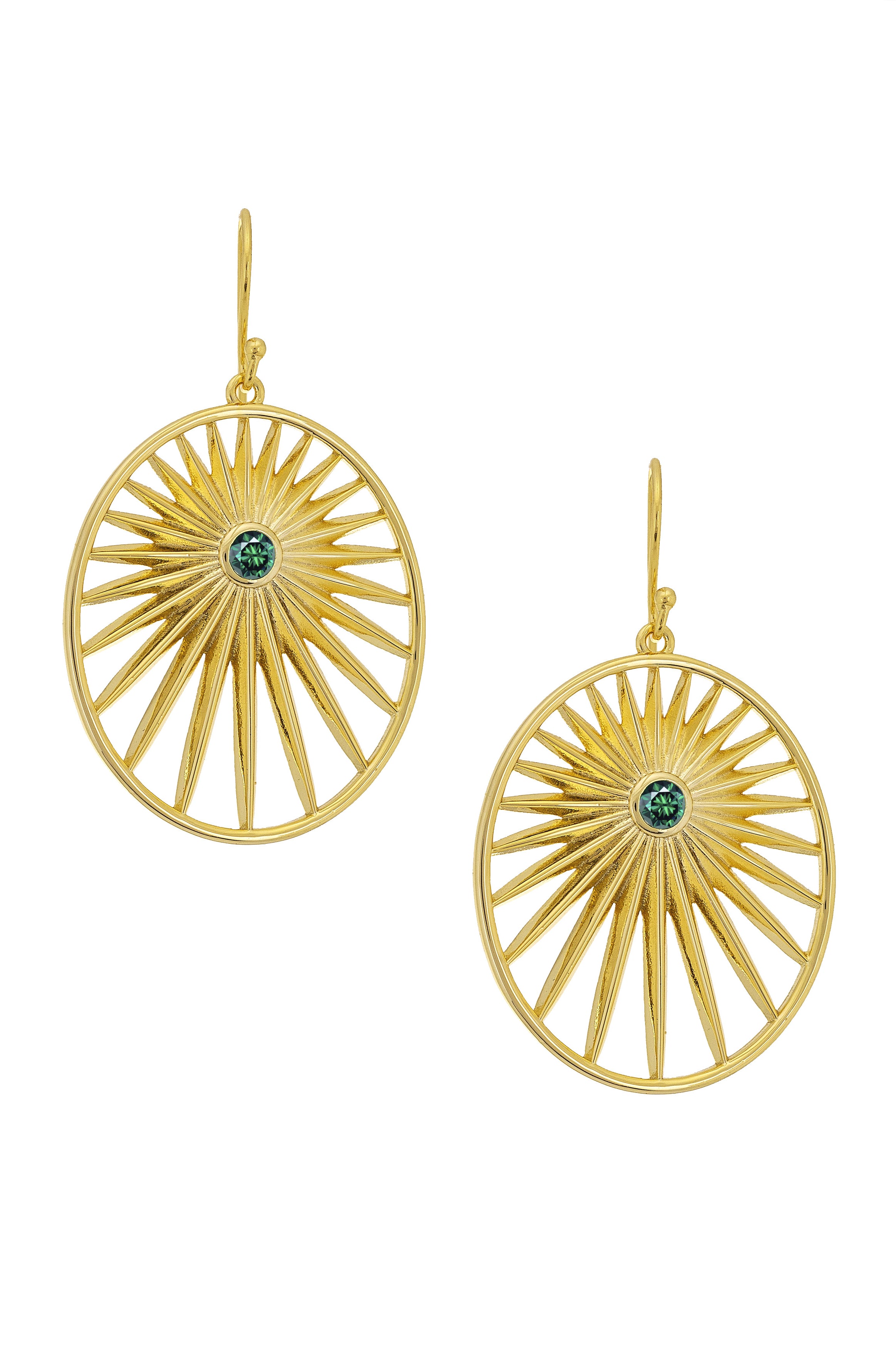Atelier18 Emerald Sunburst Earrings