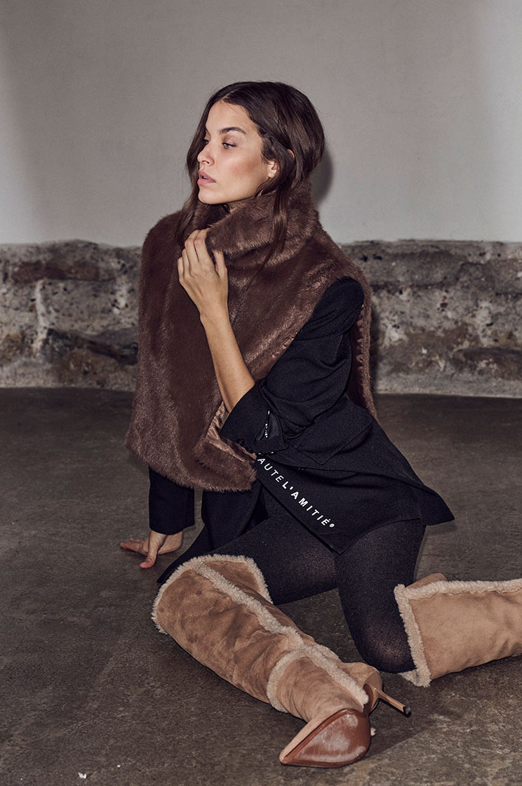 Haute L’amitié Fur Neck Warmer - Brown