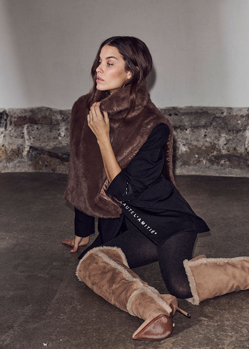 Haute L’amitié Fur Neck Warmer - Brown