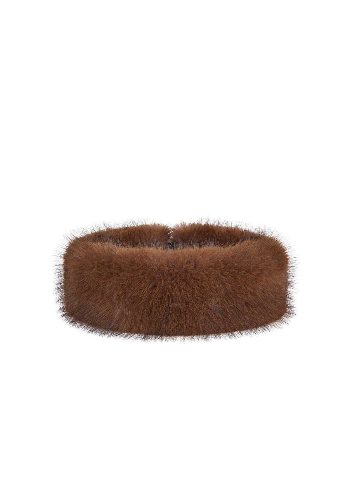 Helen Moore Faux Fur Huff Headband - Mahogany
