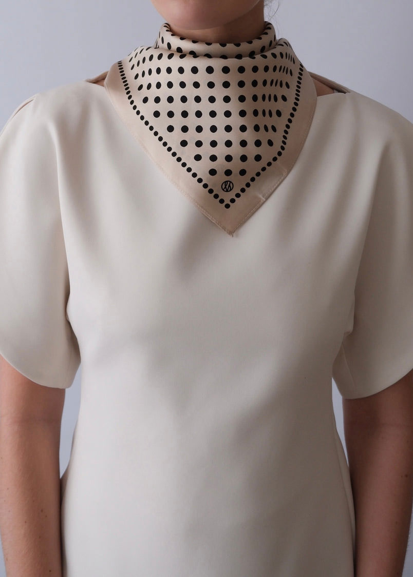Lescarf Polkadot Scarf - Sand - 65cm