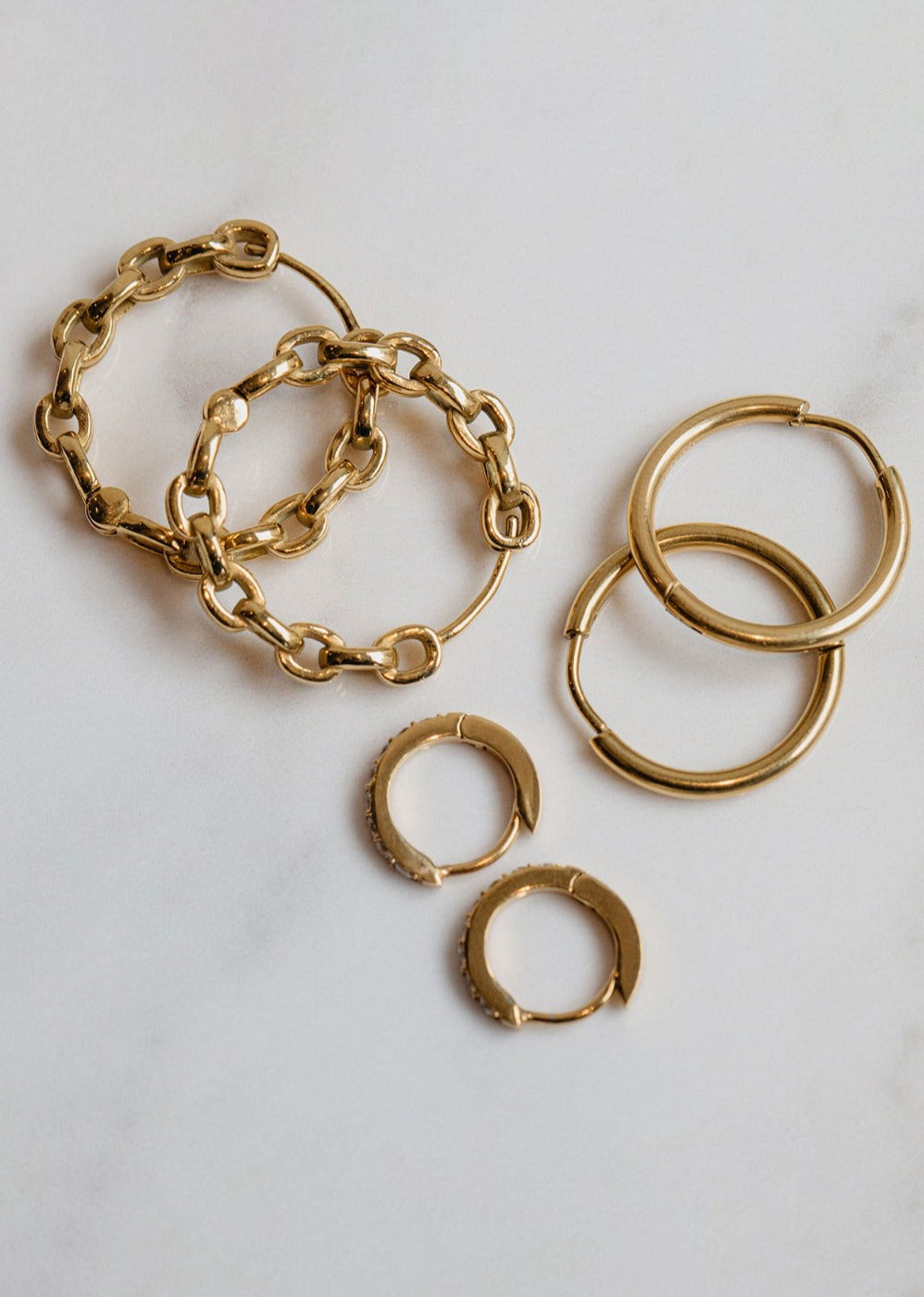 Orelia LUXE Mid-Size Hoop Earrings - Gold