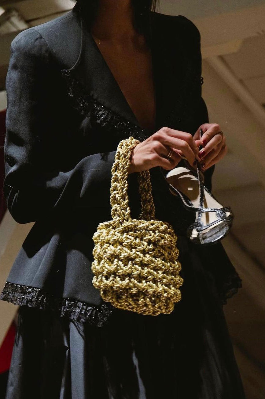 Isla De Gar Hive Luxe Cord Bag - Gold