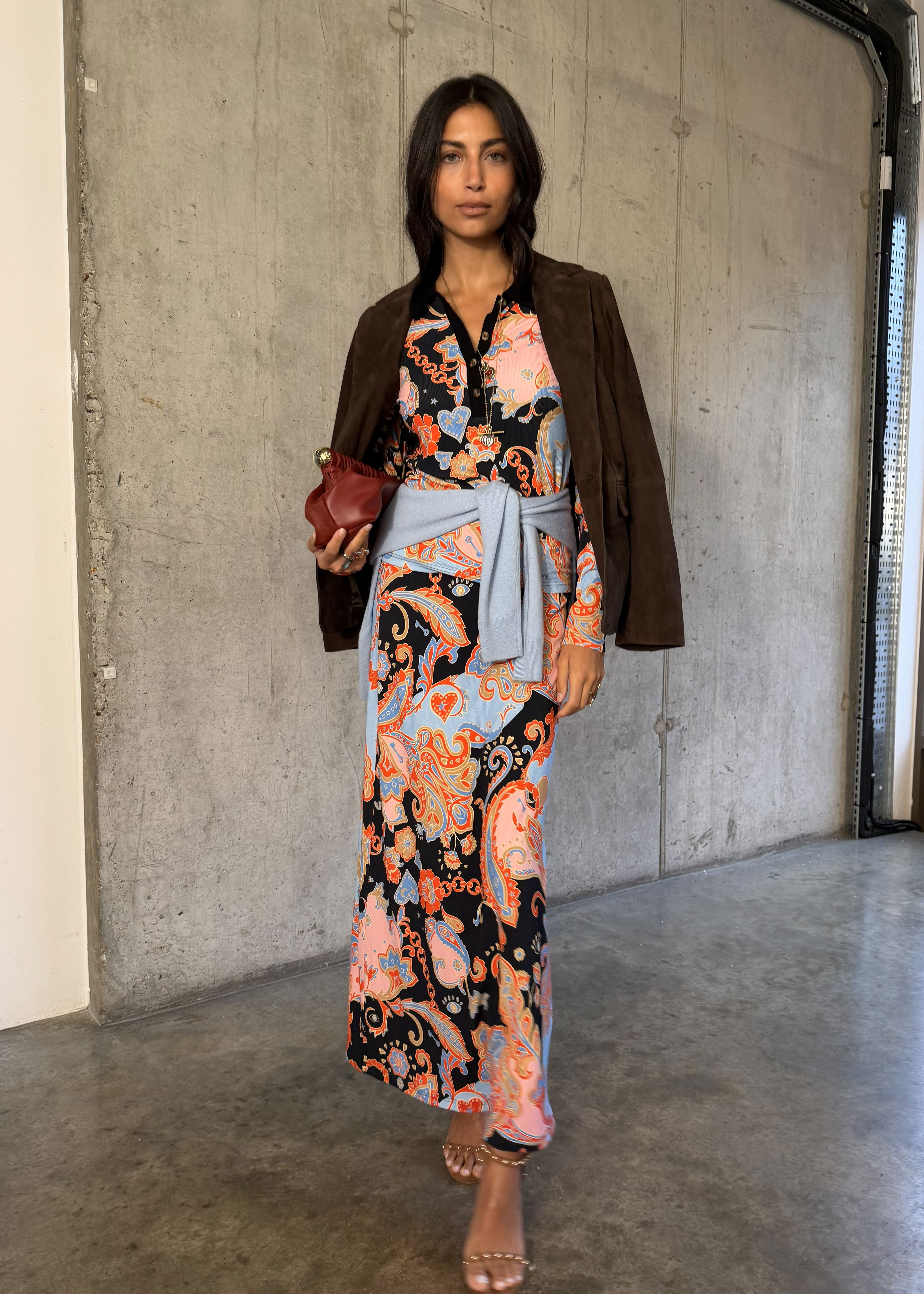 Never Fully Dressed Paisley Rib Dorris Skirt