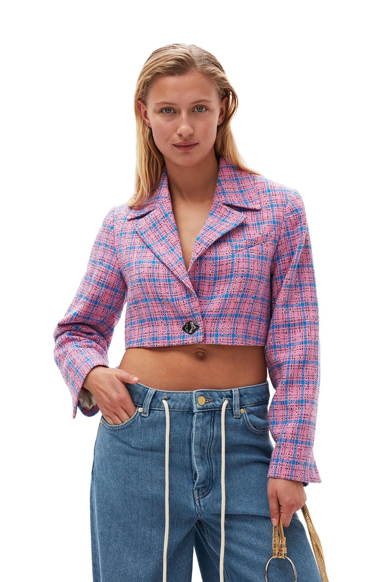 GANNI - Heavy Denim Wide Drawstring Jeans
