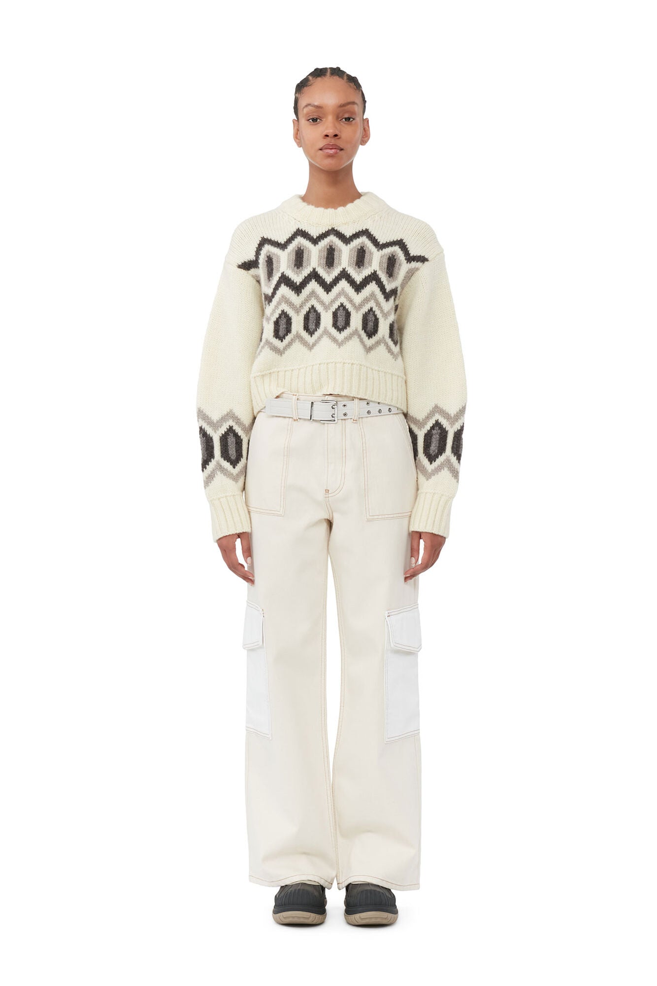 GANNI - Ecru Denim Angi Egret