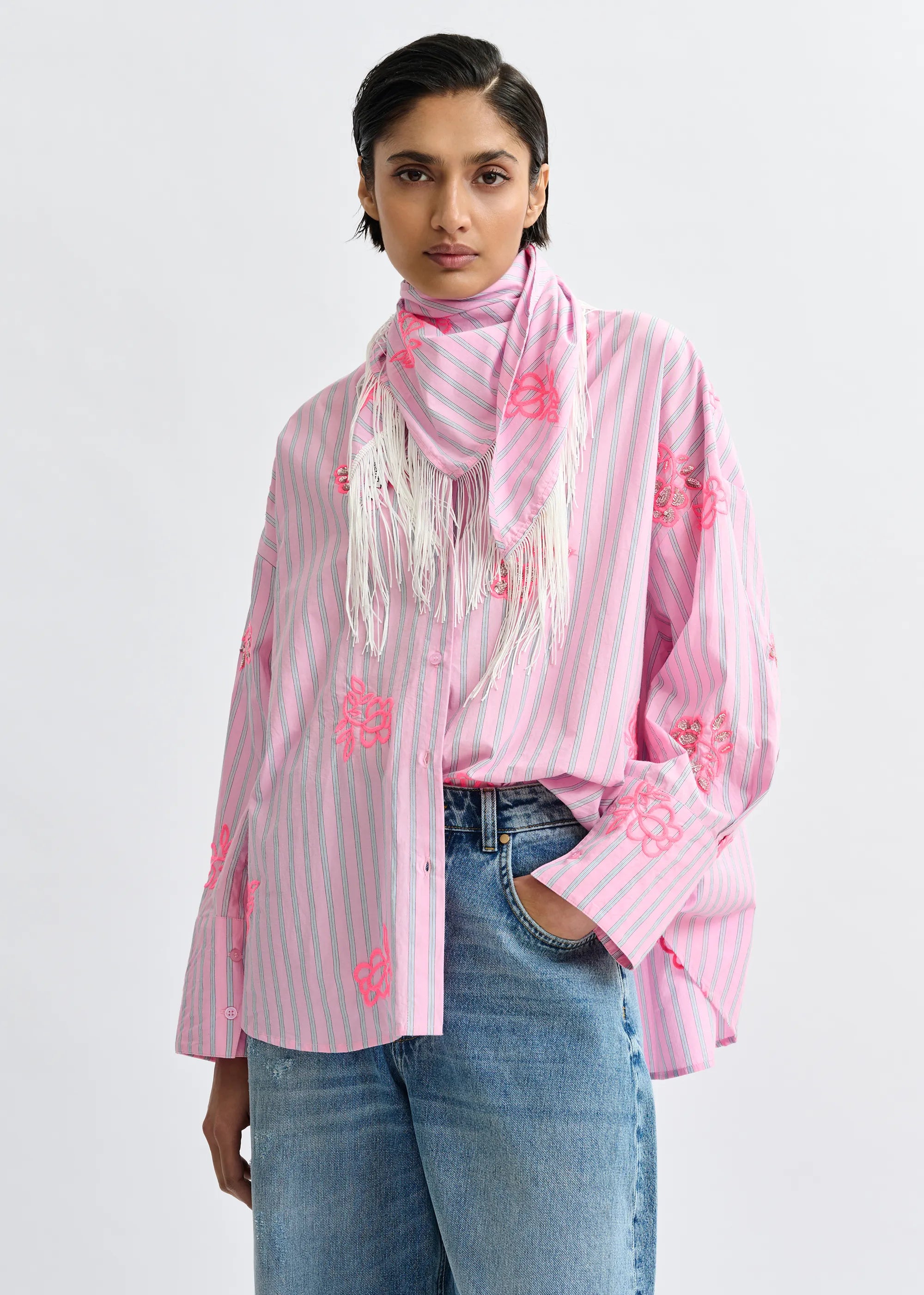 Essentiel Antwerp Jalinki Striped Shirt - Pink