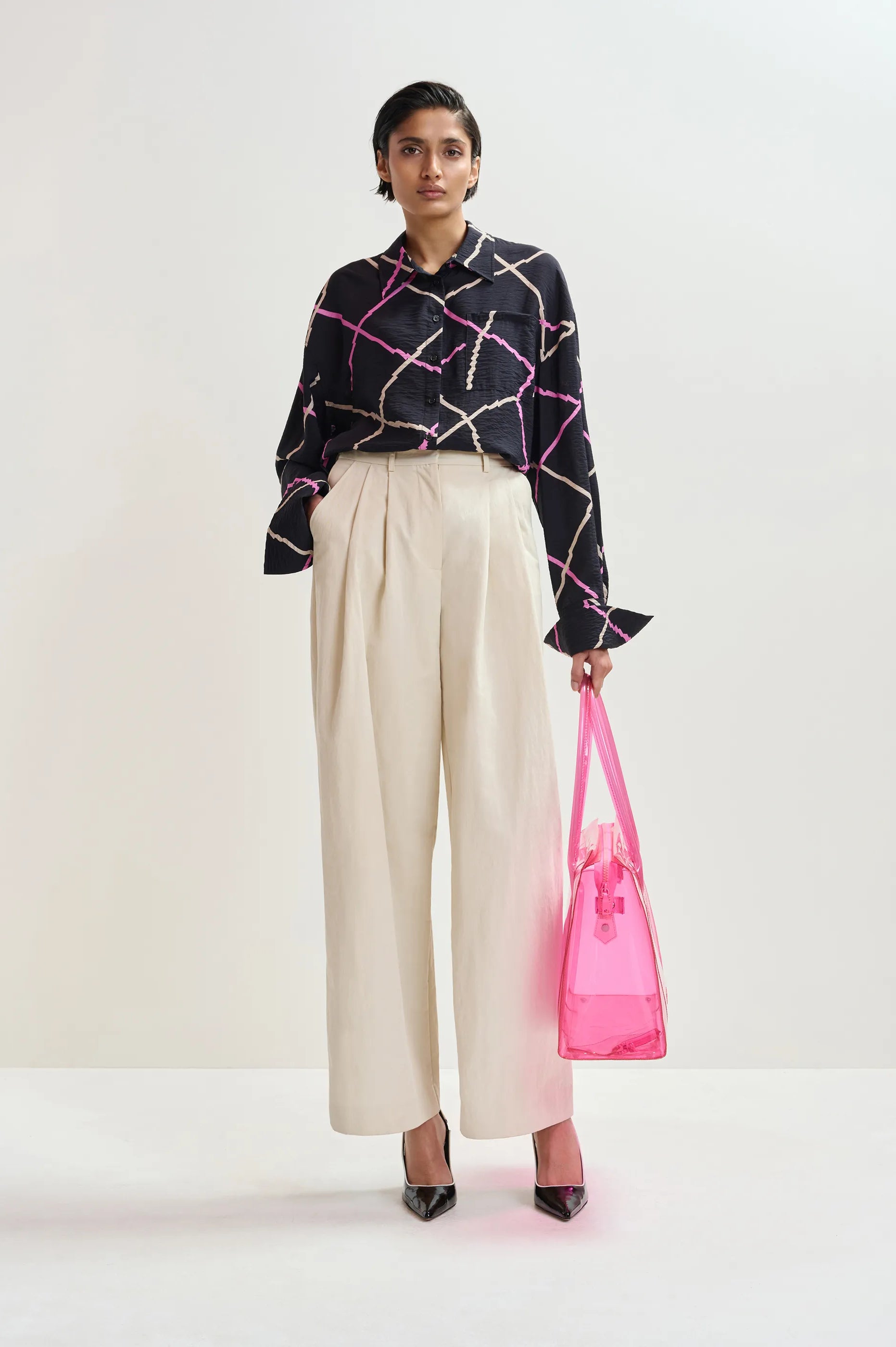 Essentiel Antwerp Jano Clear Tote Bag - Pink