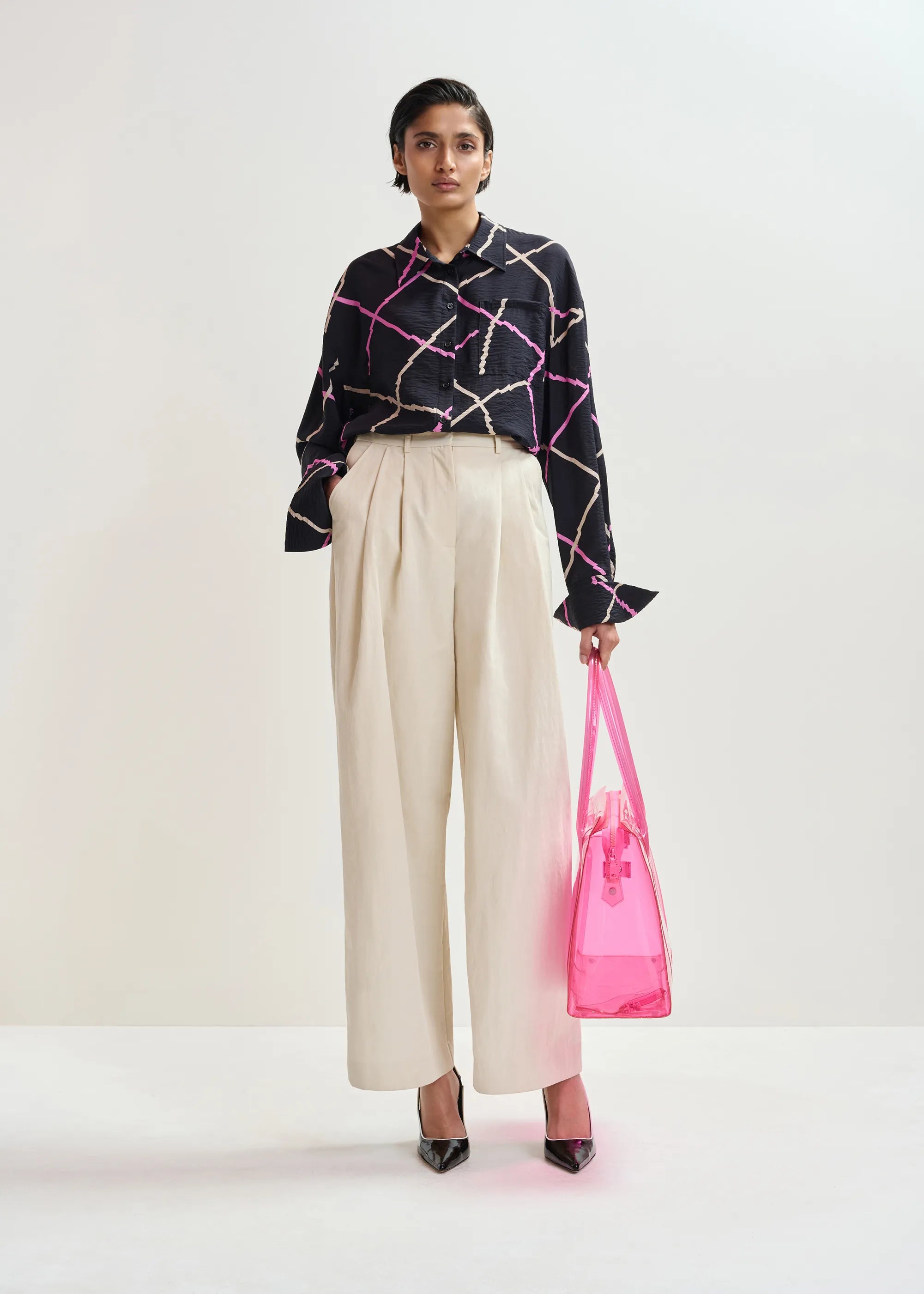 Essentiel Antwerp Jano Clear Tote Bag - Pink