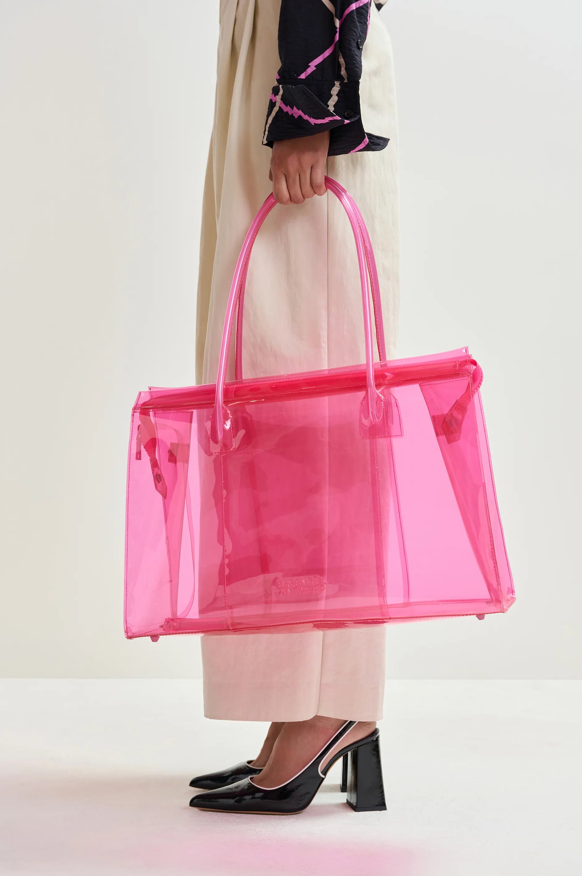 Essentiel Antwerp Jano Clear Tote Bag - Pink