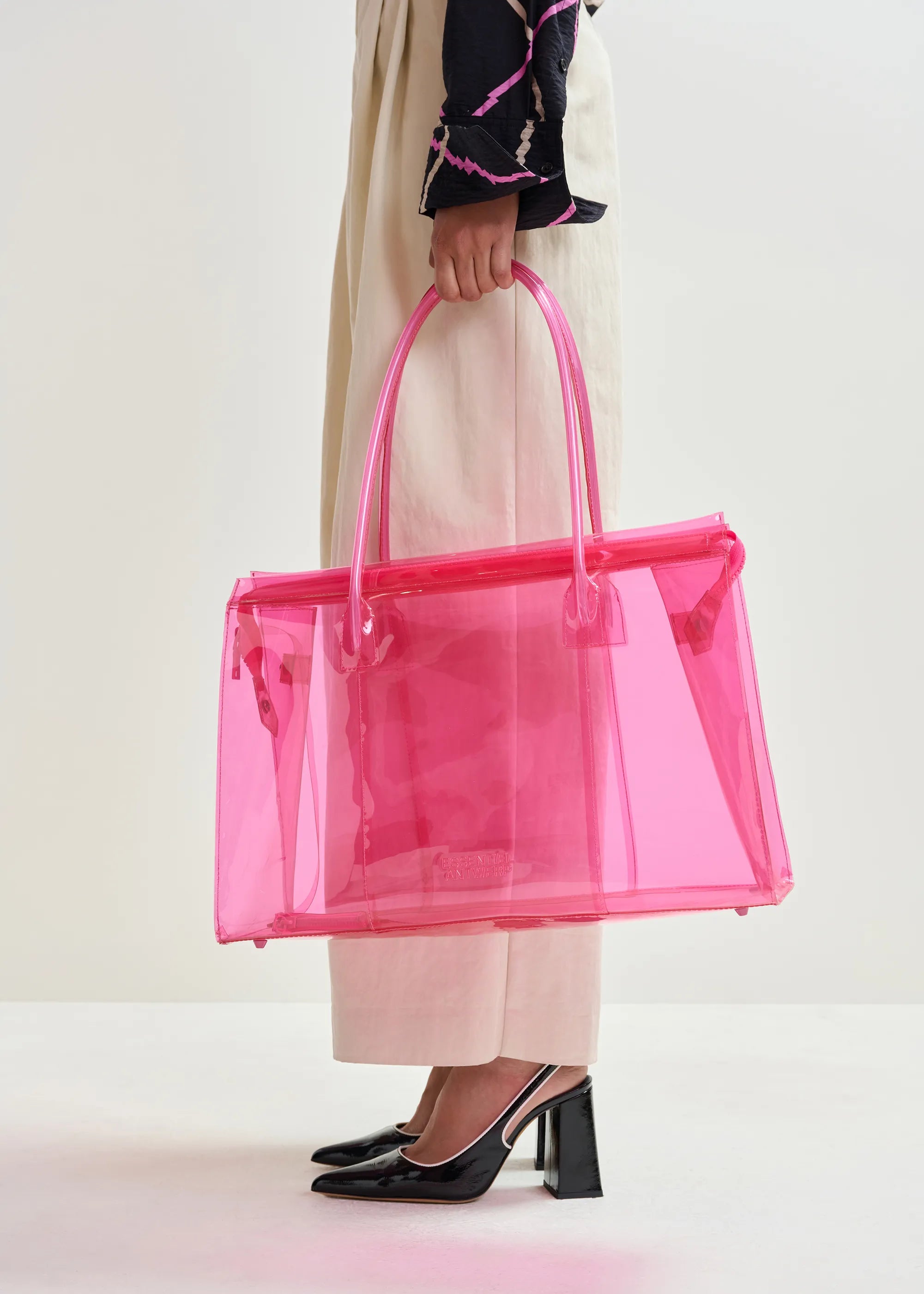 Essentiel Antwerp Jano Clear Tote Bag - Pink