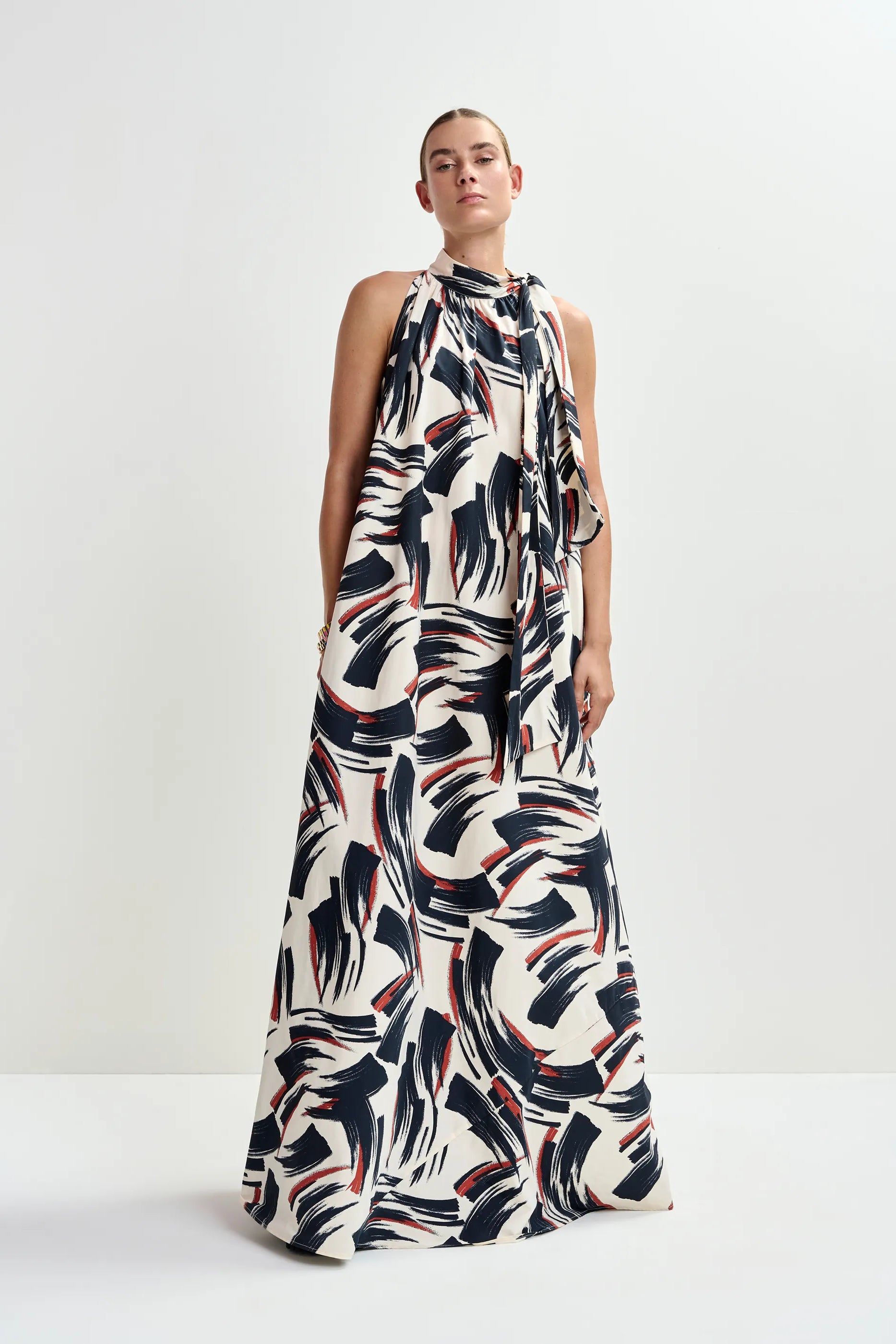 Essentiel Antwerp Jayda Maxi Dress - Black/Brown/Off-White