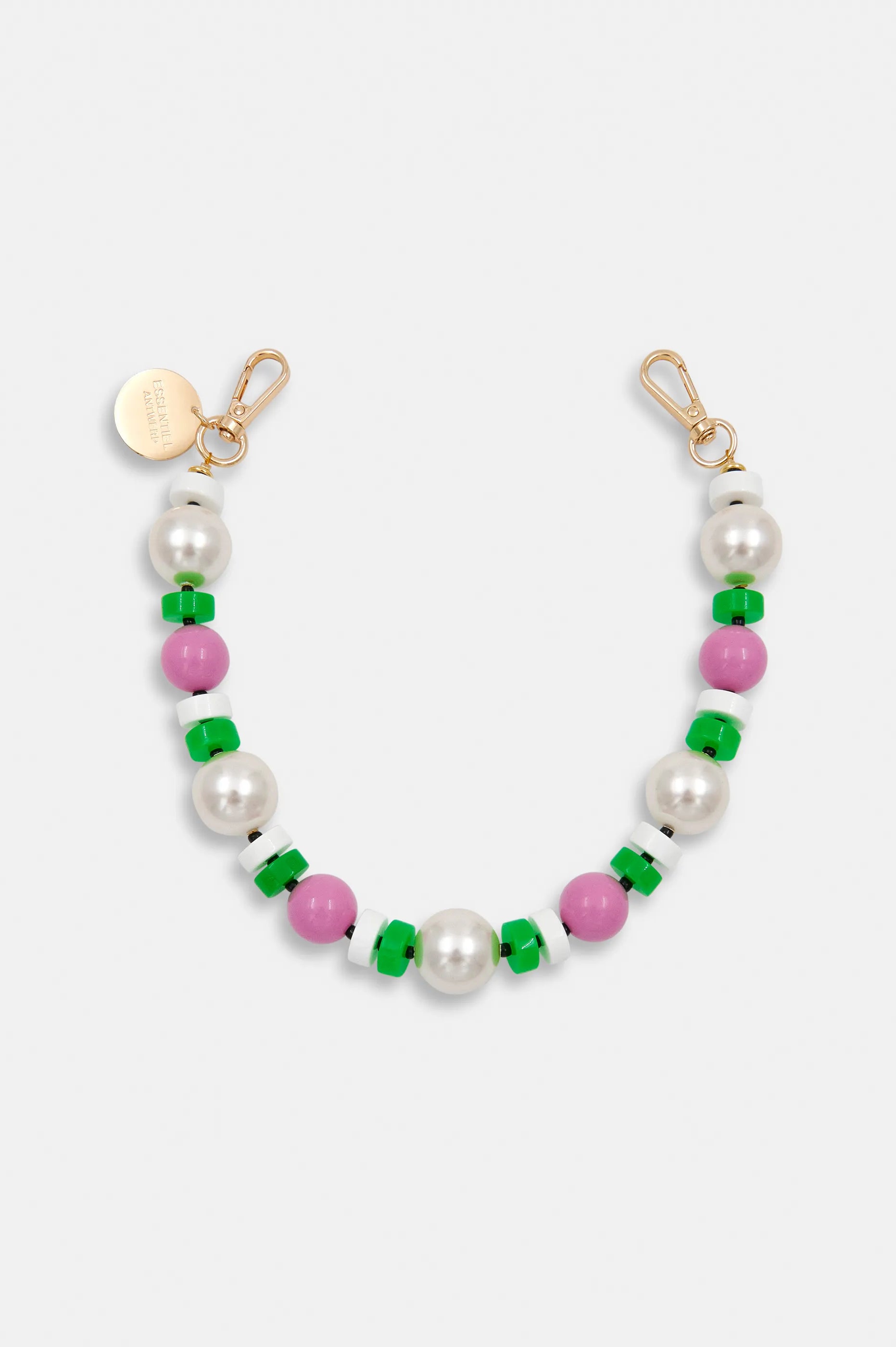 Essentiel Antwerp Jekko Bag Chain Necklace - Pink Green