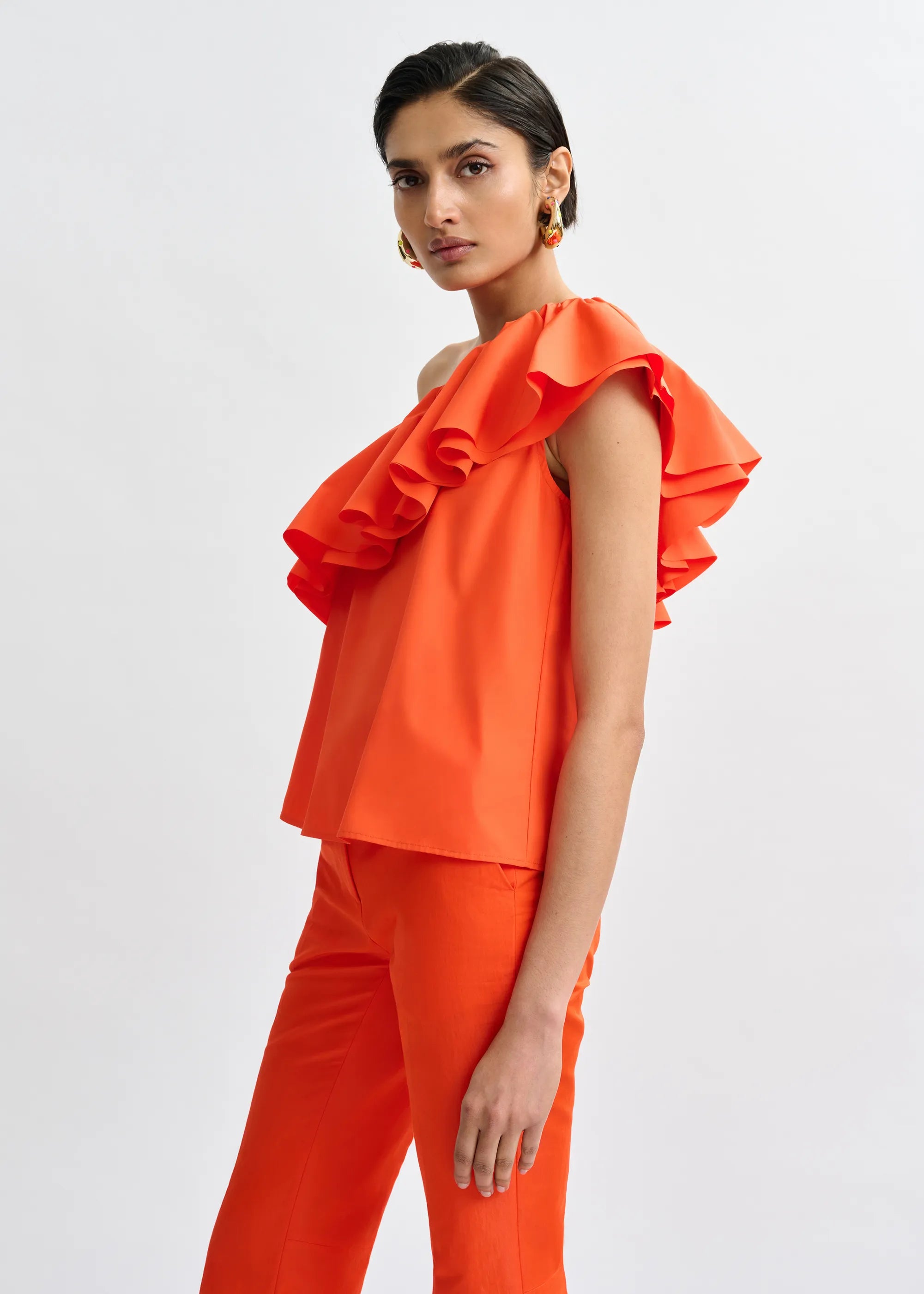 Essentiel Antwerp Jillian Ruffle Top - Orange