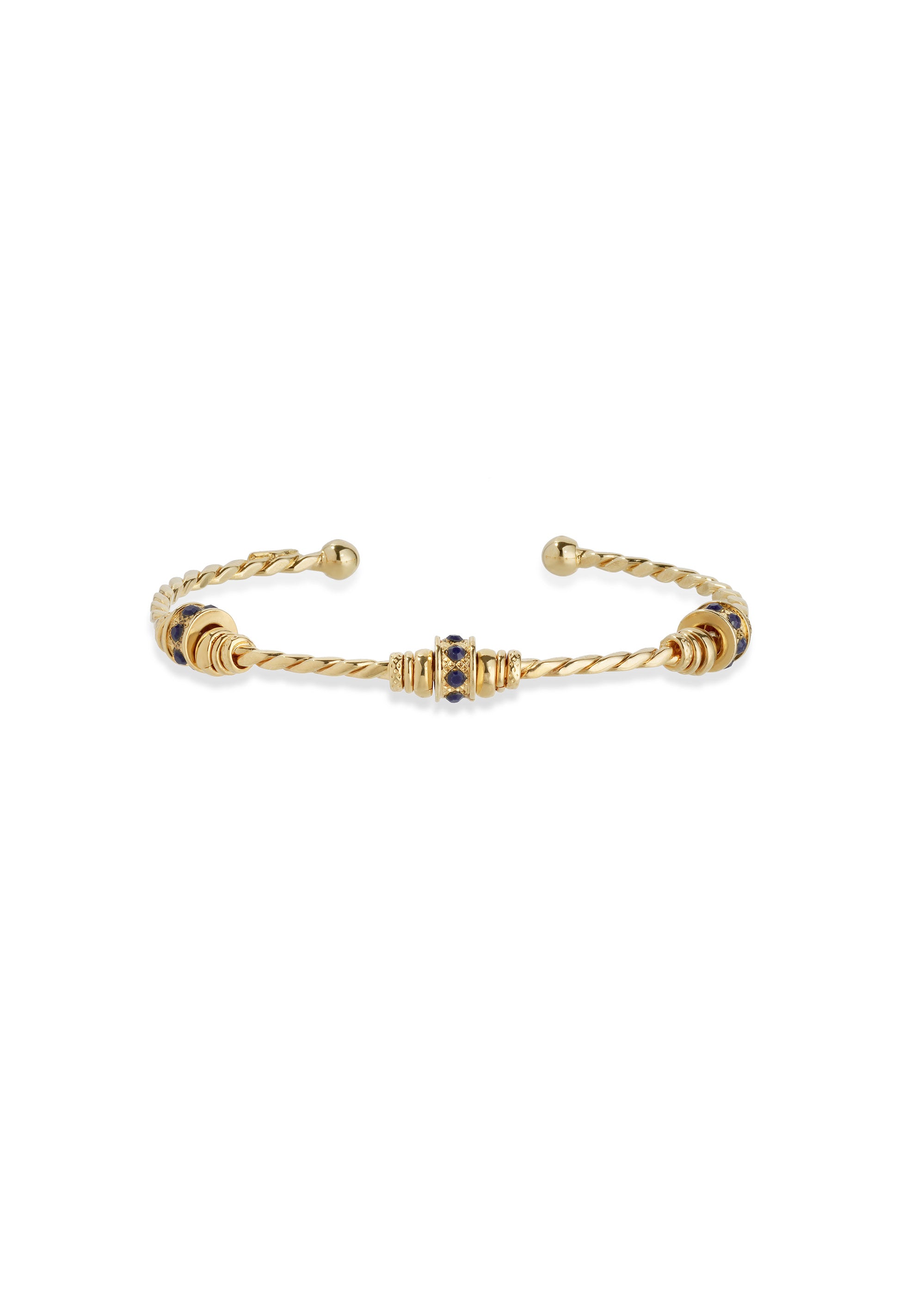 Gas Bijoux Jonc Torsade Bangle Bracelet - Navy