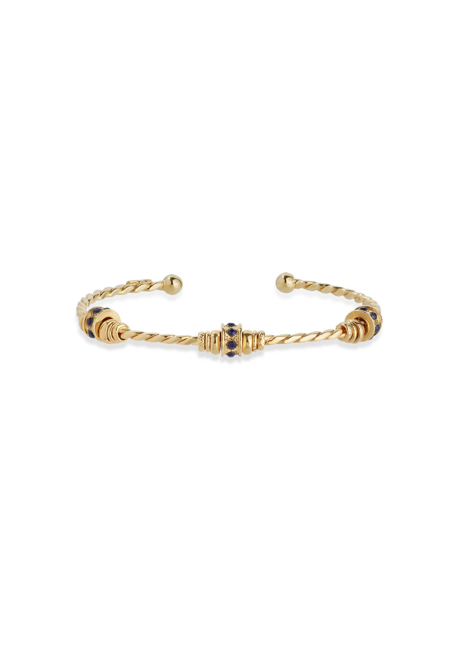 Gas Bijoux Jonc Torsade Bangle Bracelet - Navy