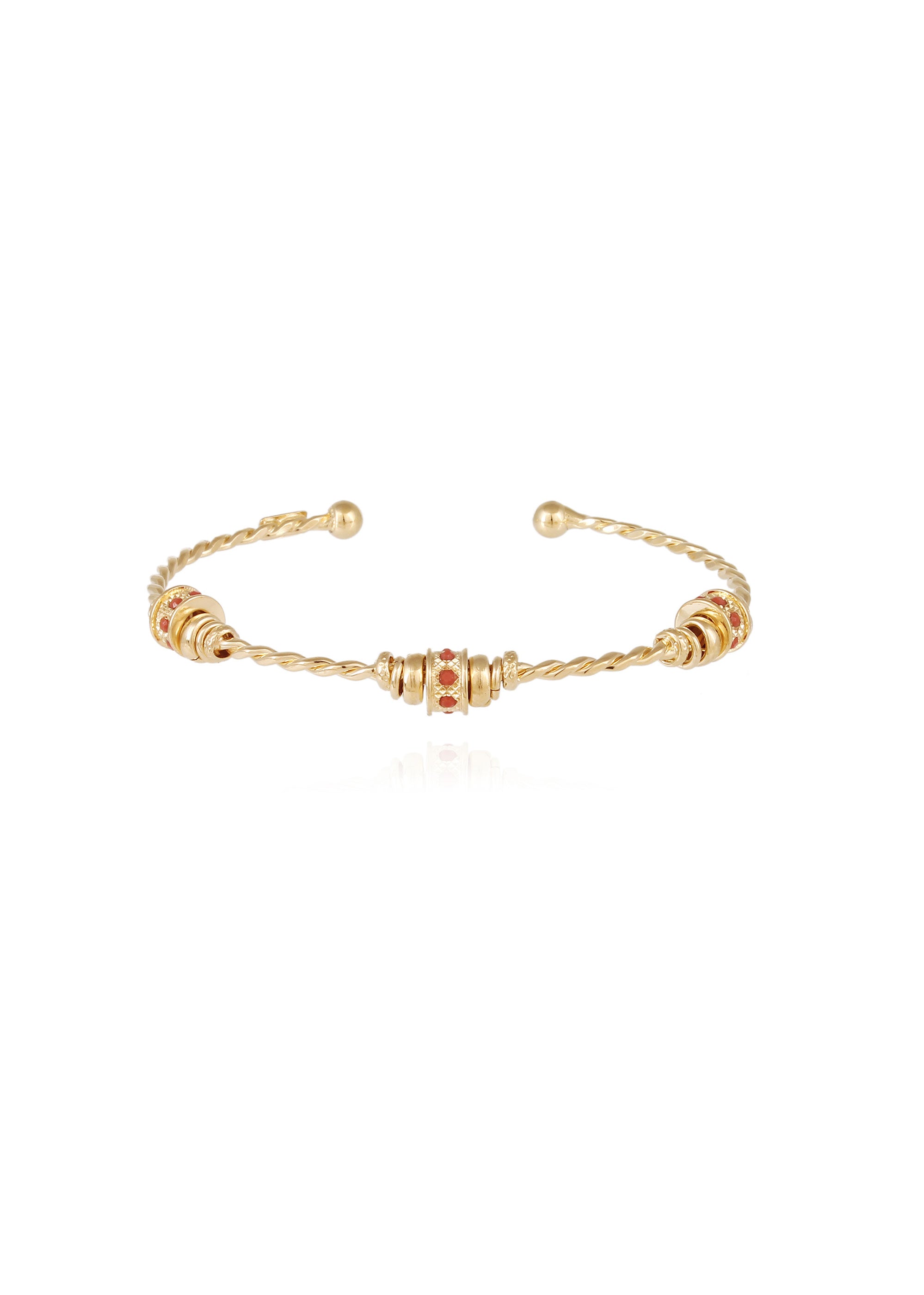 Gas Bijoux Jonc Torsade Bangle Bracelet - Orange