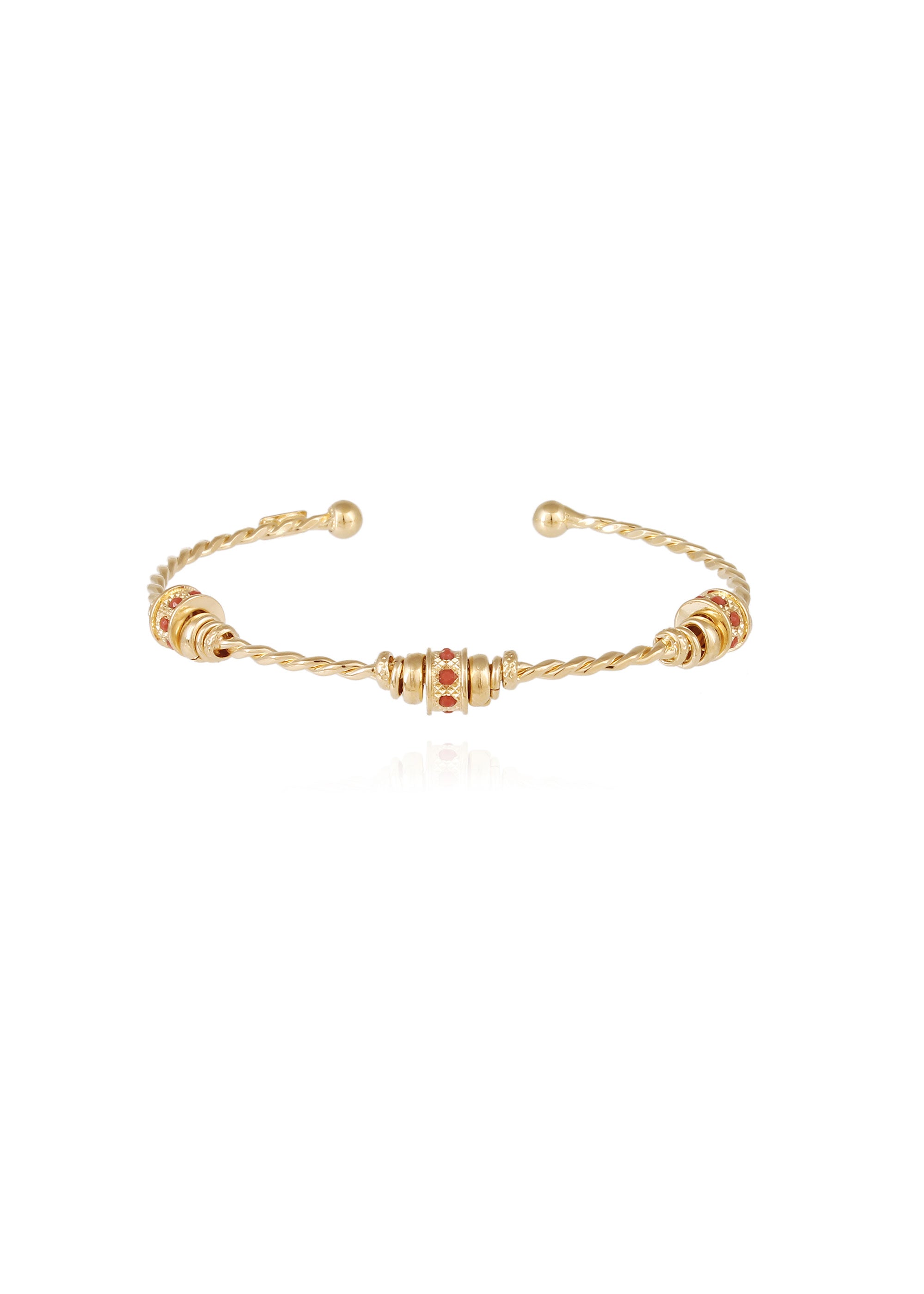 Gas Bijoux Jonc Torsade Bangle Bracelet - Orange