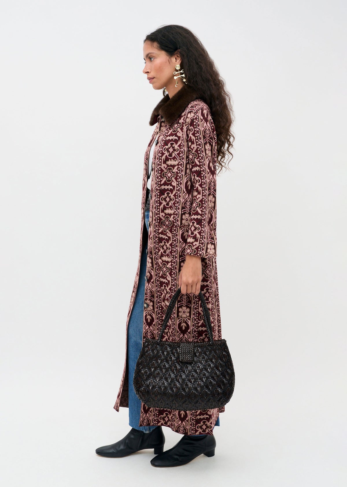 Rixo Jacoba Cardigan - Tapestry Bloom Bordeaux