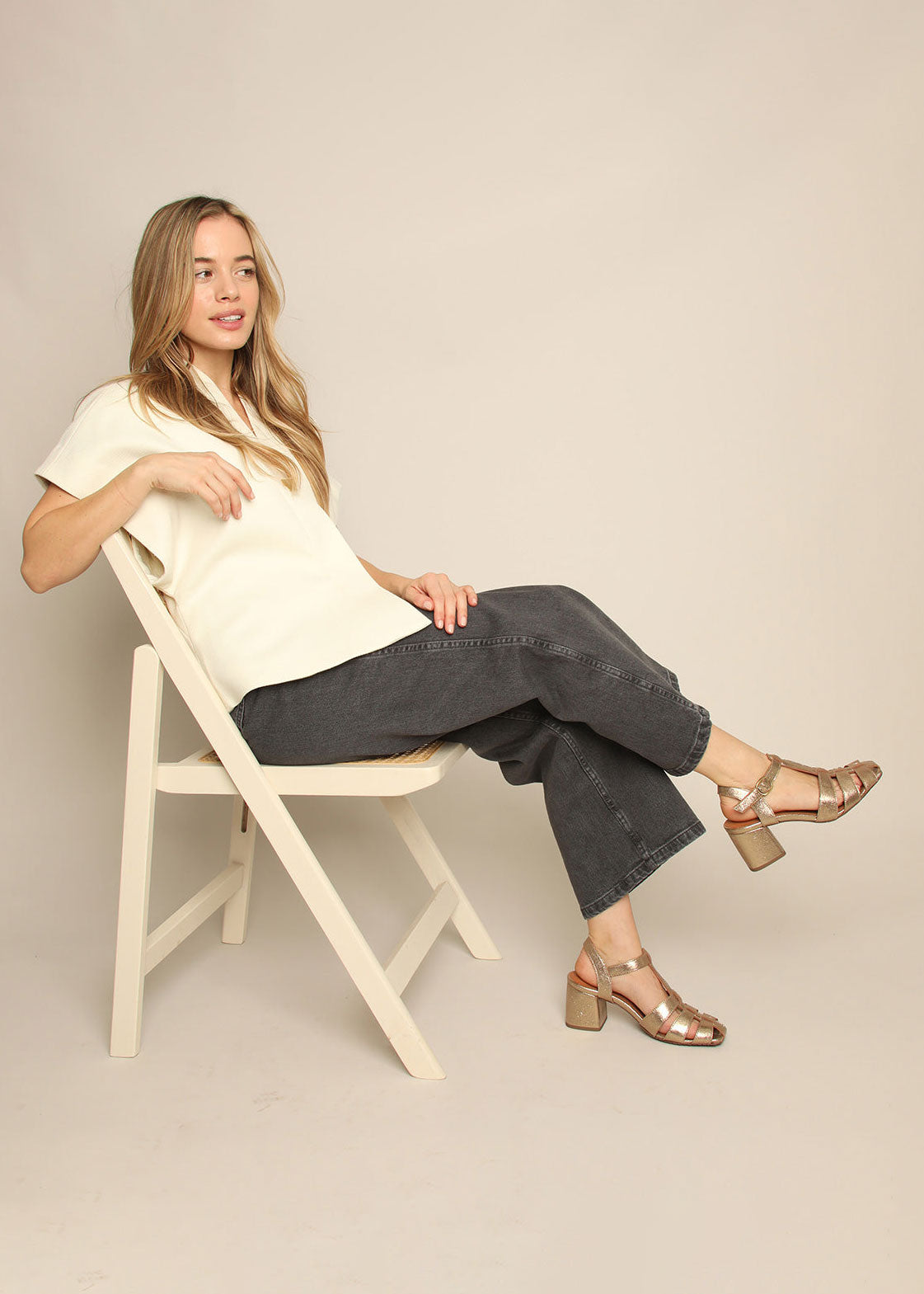 Esska Jenny Gold Dust Heeled Sandals