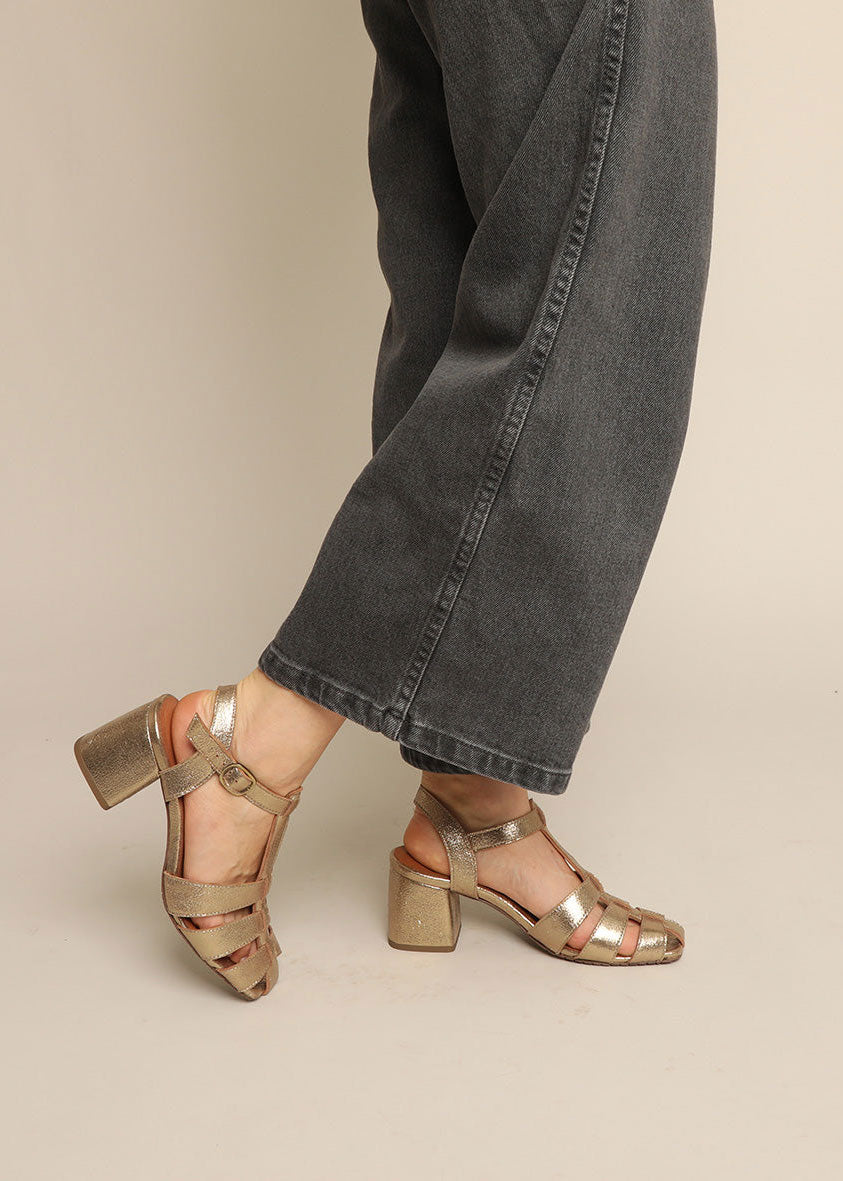 Esska Jenny Gold Dust Heeled Sandals