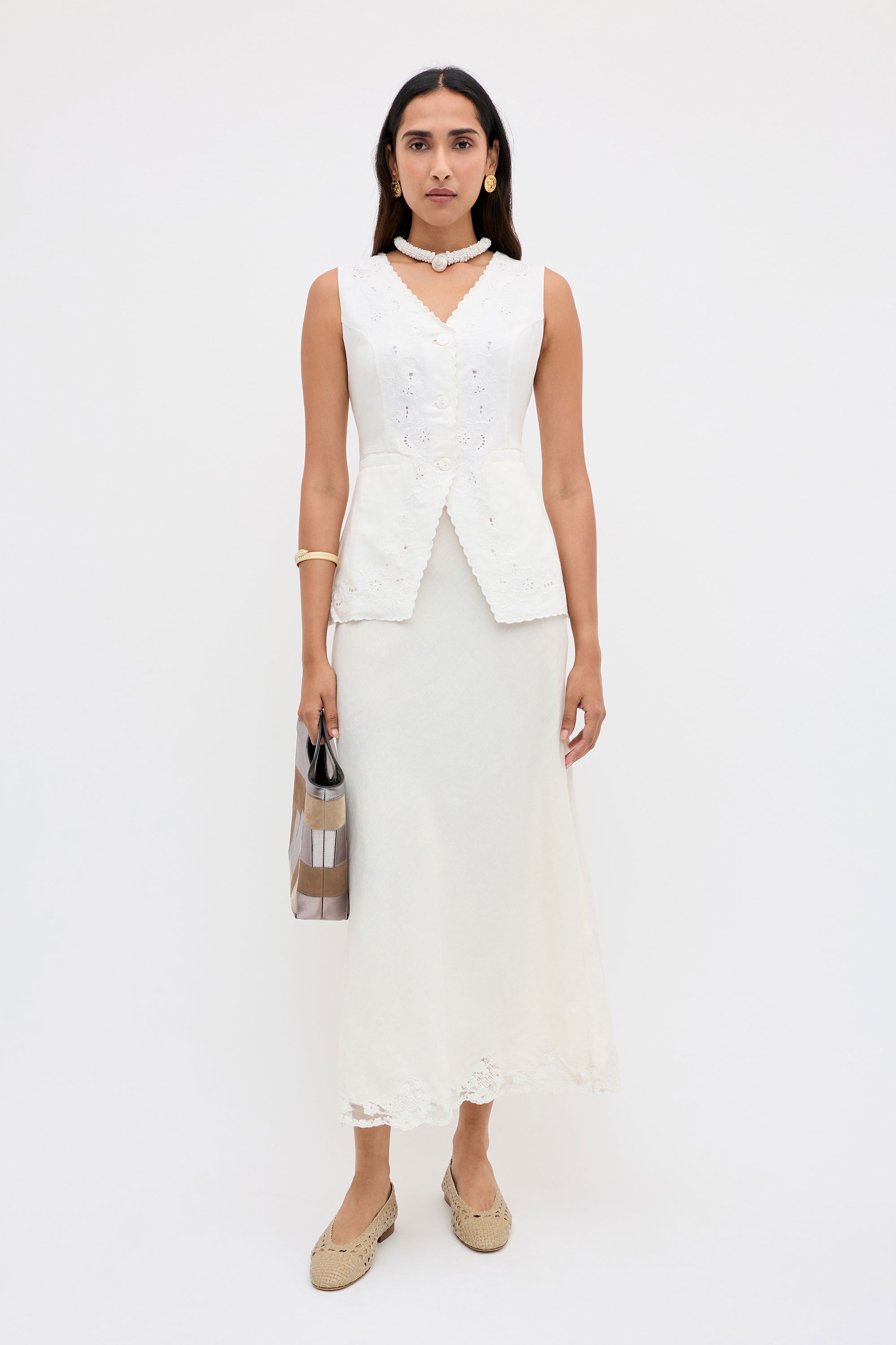 Rixo Jesse Top - Esther Cutwork Embroidery Ivory