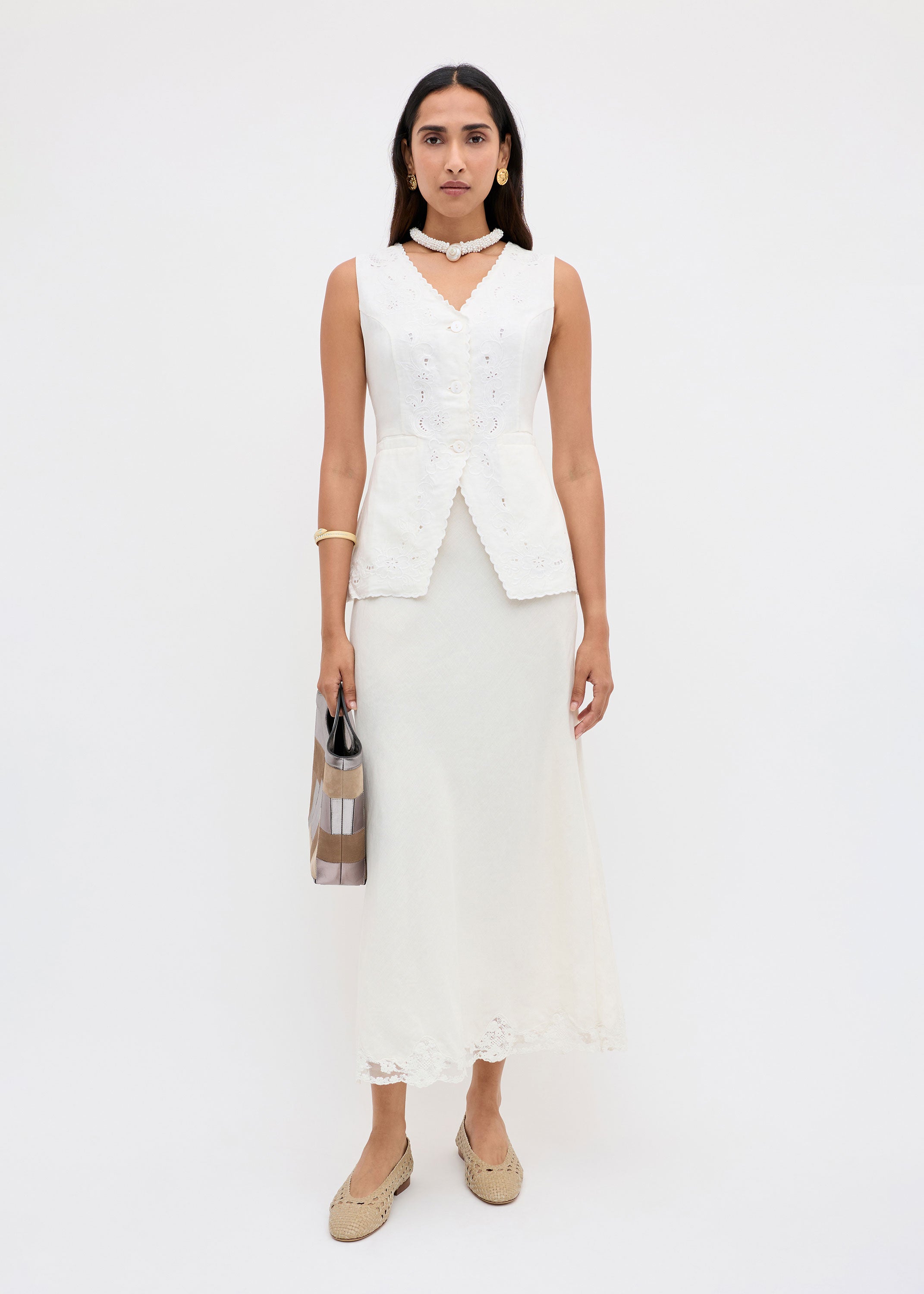 Rixo Jesse Top - Esther Cutwork Embroidery Ivory